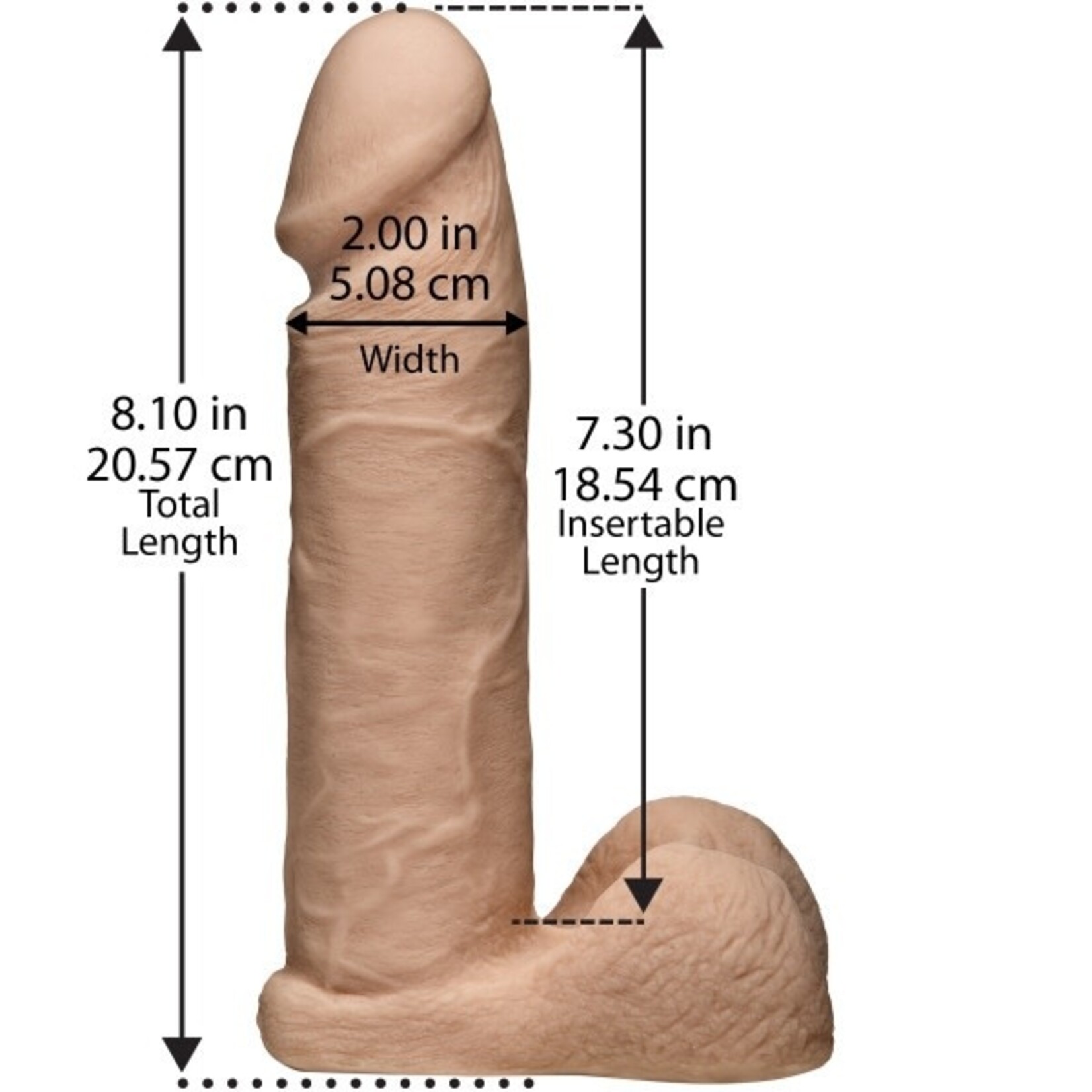 VAC-U-LOCK - 8 INCH ULTRASKYN COCK W ULTRA HARNESS VANILLA