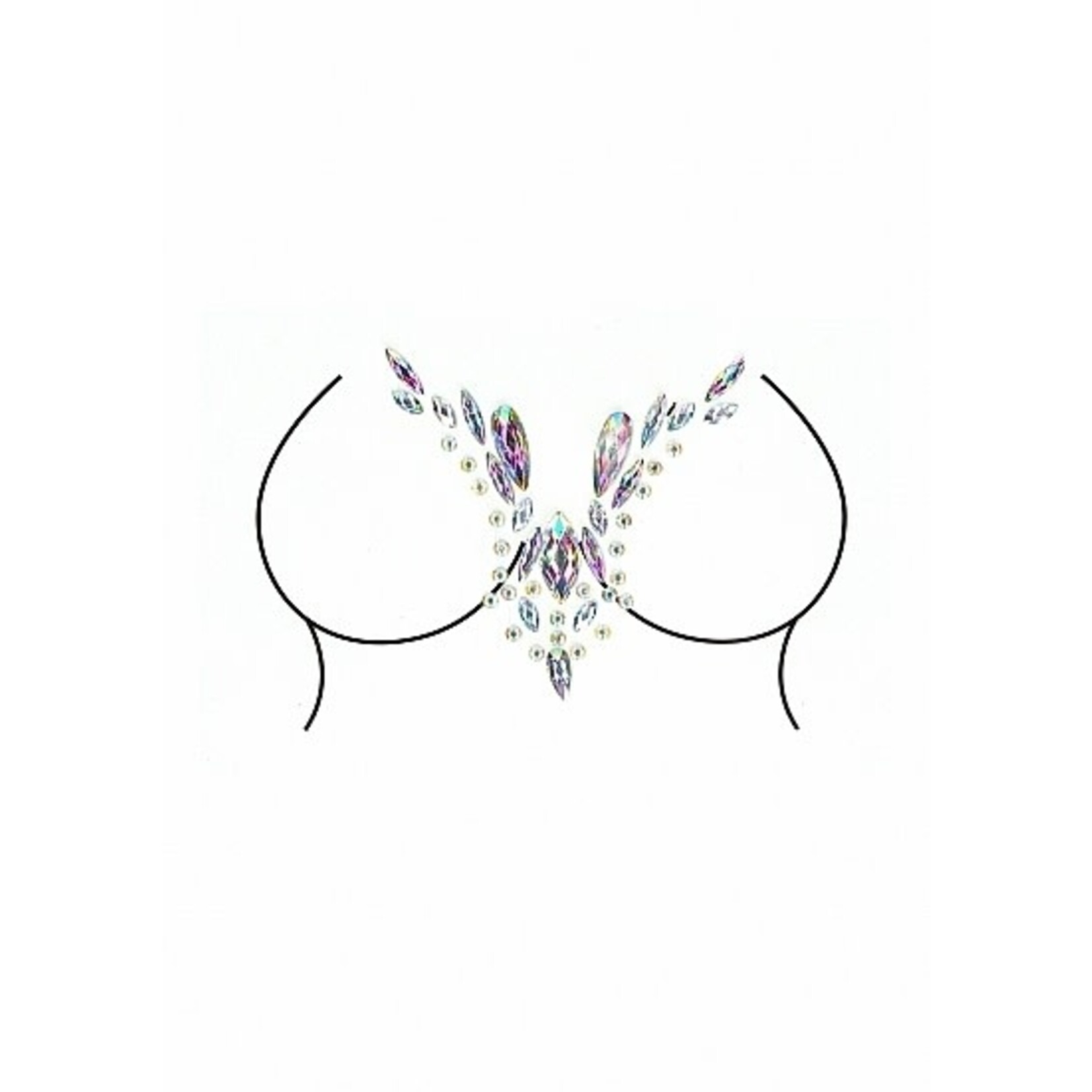 SHOTS - DAZZLING DEEP-V CLEAVAGE BLING STICKER - OPAL