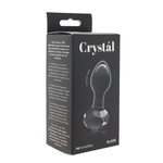 CRYSTAL GLASS GEM PLUG IN BLACK