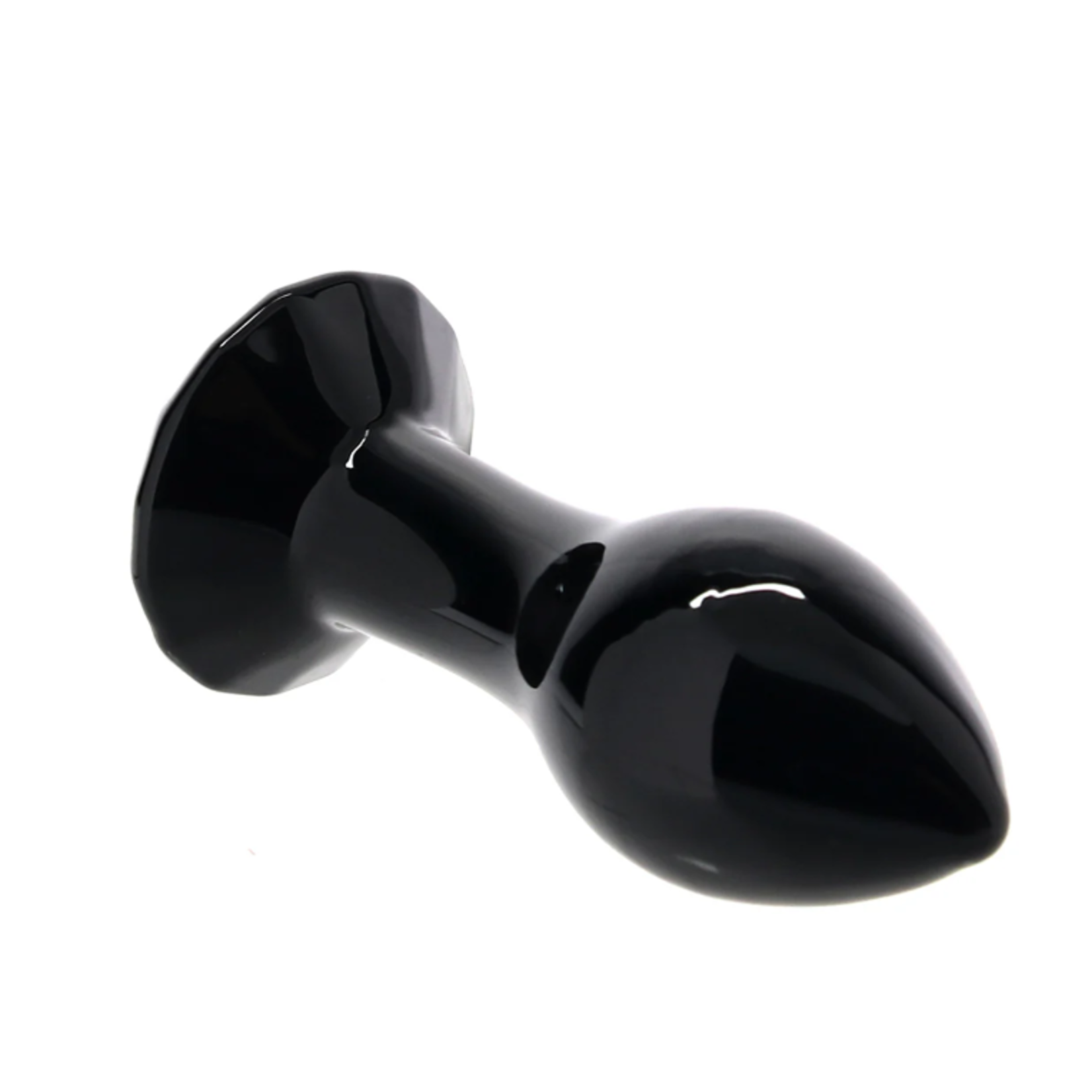 CRYSTAL GLASS GEM PLUG IN BLACK