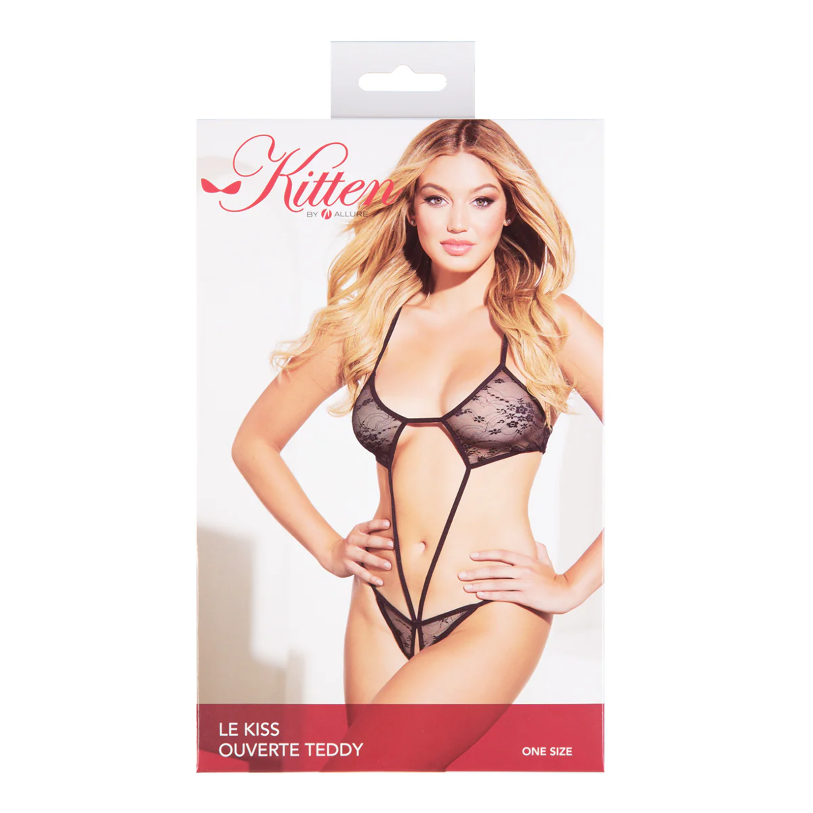 KITTEN BY ALLURE LE KISS OUVERTE TEDDY - BLACK