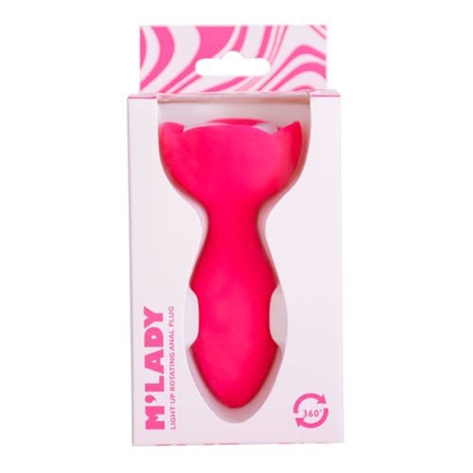 M'LADY LIGHT UP ROTATING ANAL PLUG - PINK