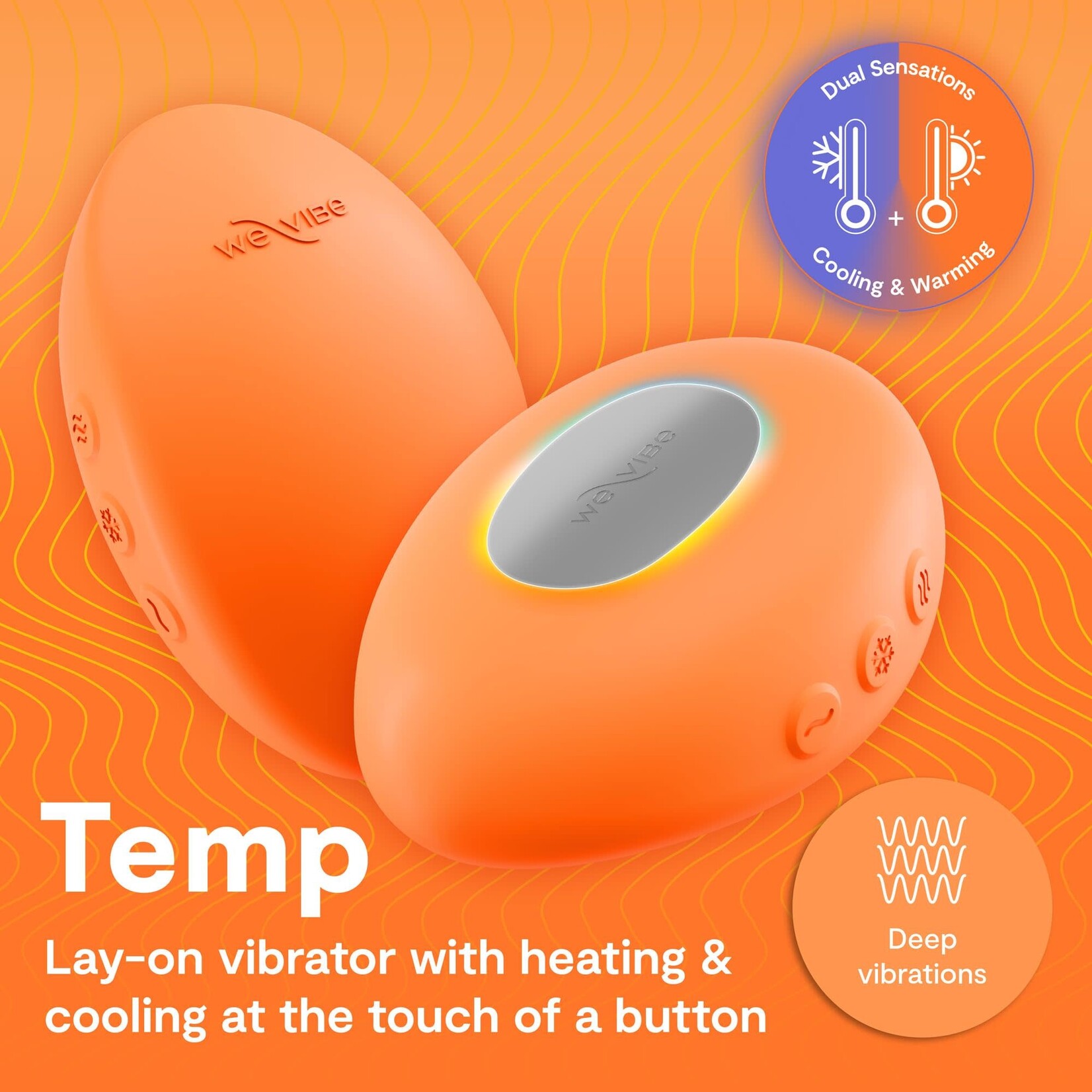 WE-VIBE WE-VIBE TEMP HEATING & COOLING MASSAGER - TANGERINE