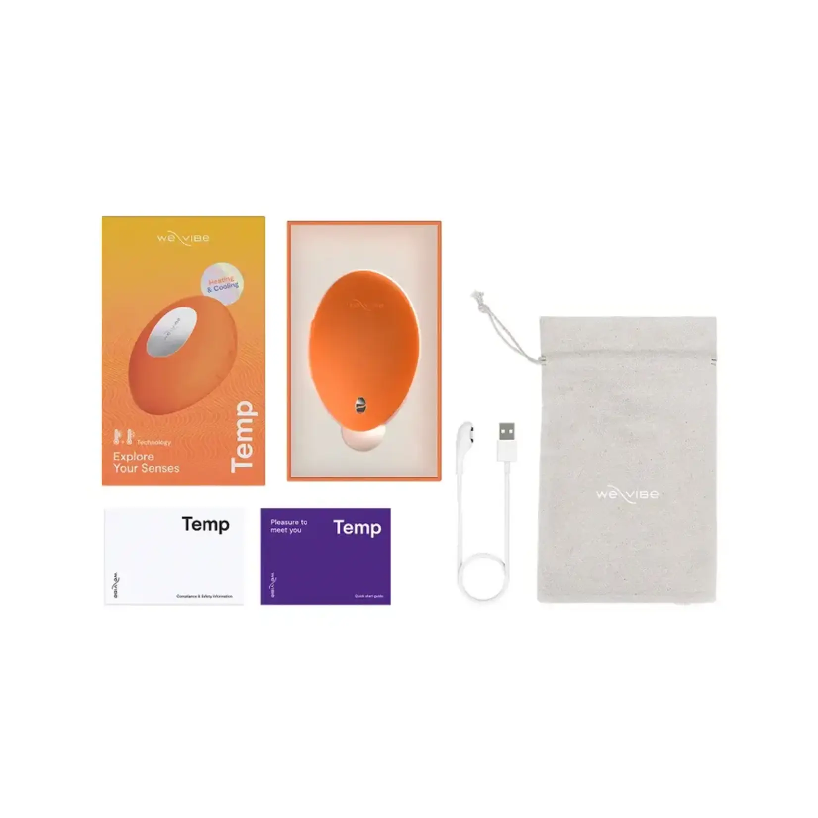 WE-VIBE WE-VIBE TEMP HEATING & COOLING MASSAGER - TANGERINE