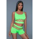 BE WICKED PALMER SET NEON GREEN