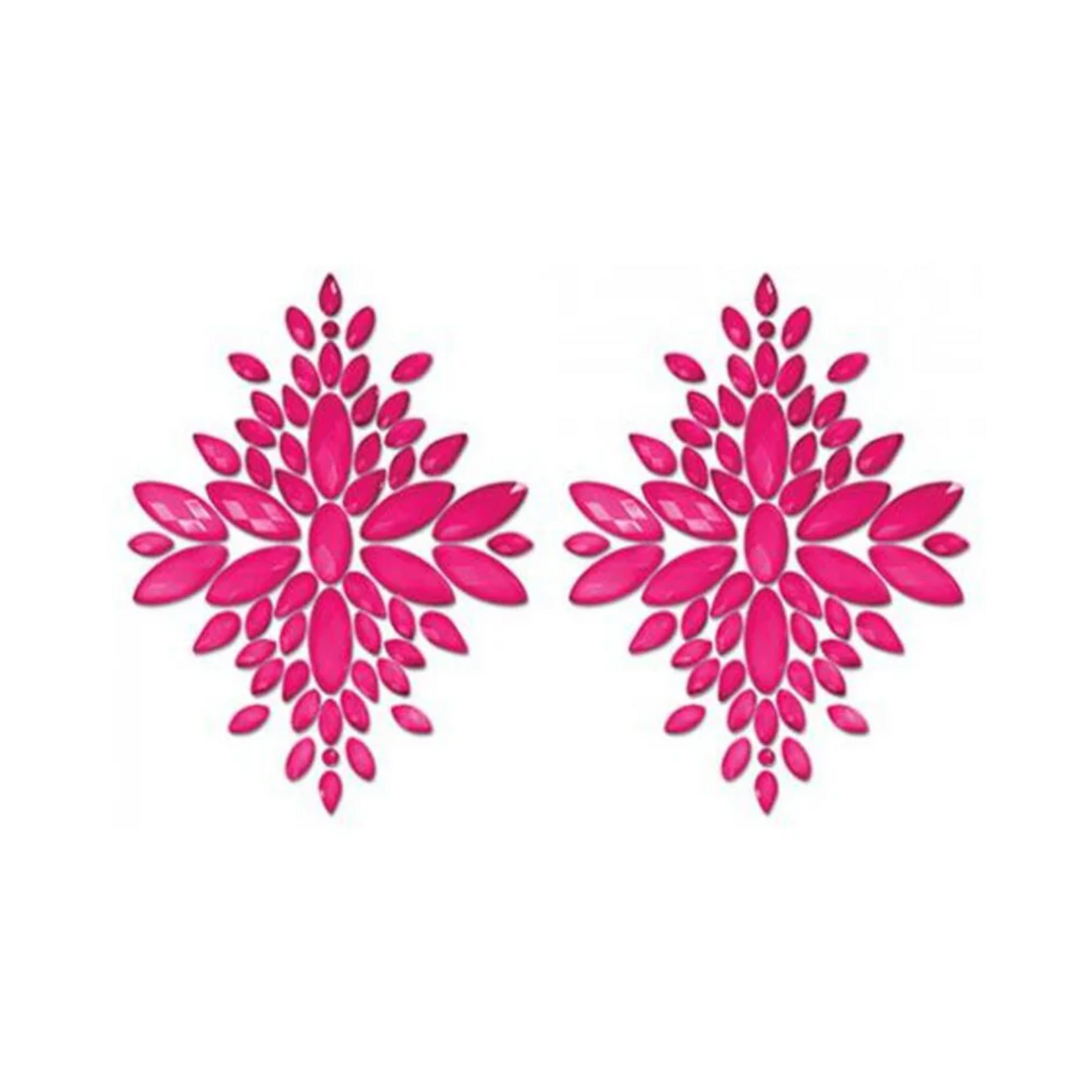 FANTASY LINGERIE FANTASY LINGERIE GLOW-IN-THE-DARK CRYSTAL PASTIES NEON PINK O/S