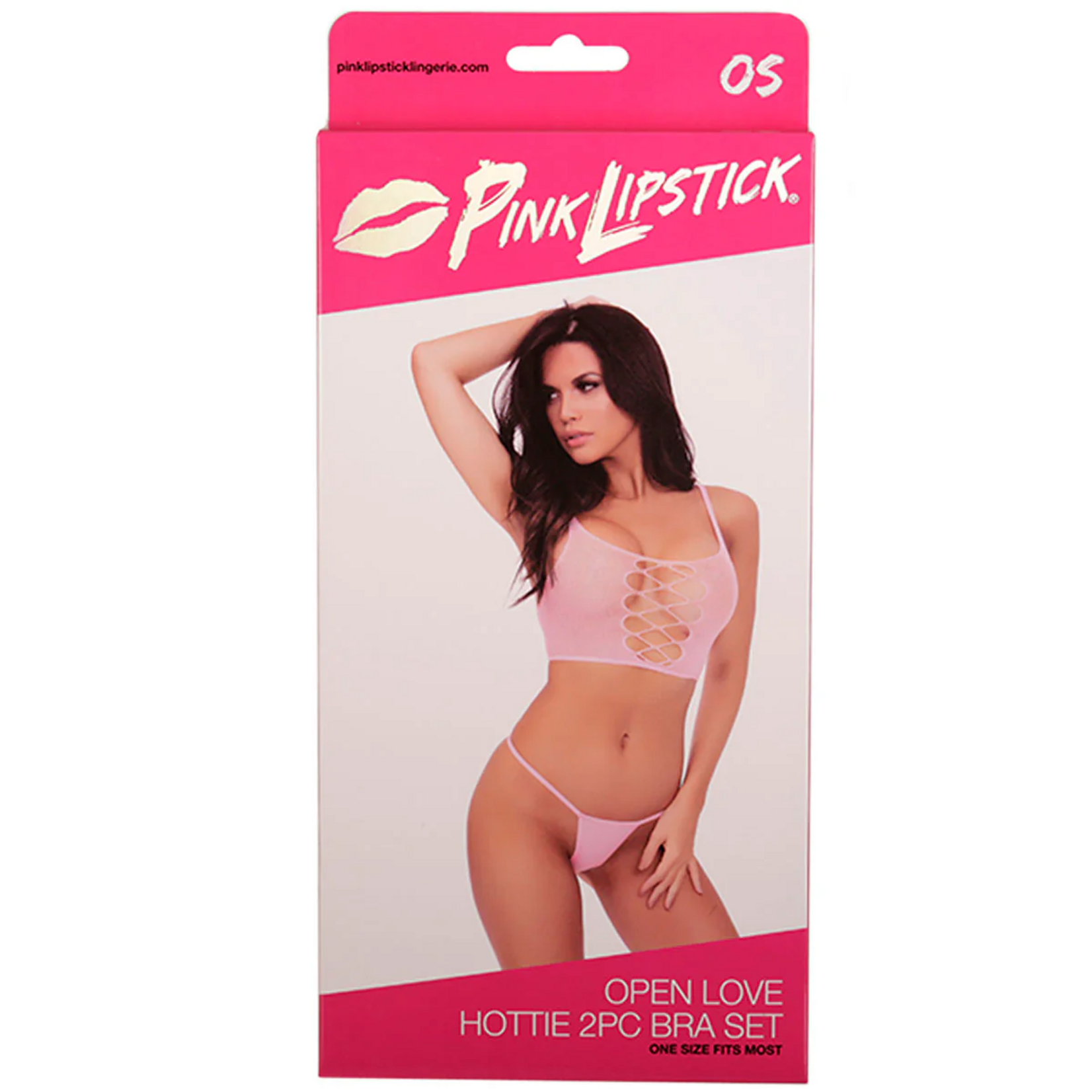 PINK LIPSTICK PINK LIPSTICK OPEN LOVE HOTTIE 2 PIECE BRA SET - PINK - ONE SIZE