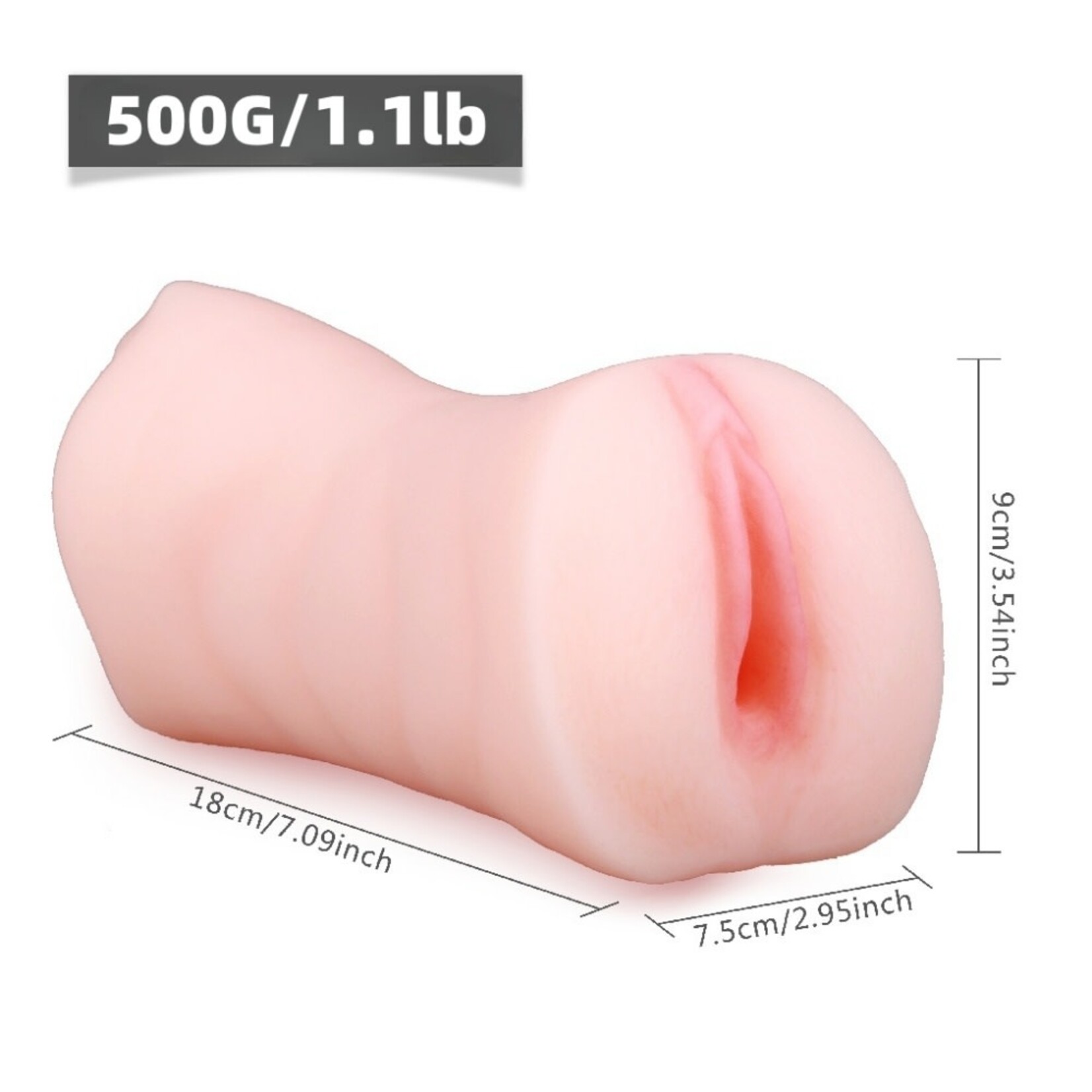 PASSION PLACE 1.1LB FLESH TPE REALISTIC MASTURBATOR  WITH NOSE AND MOUTH