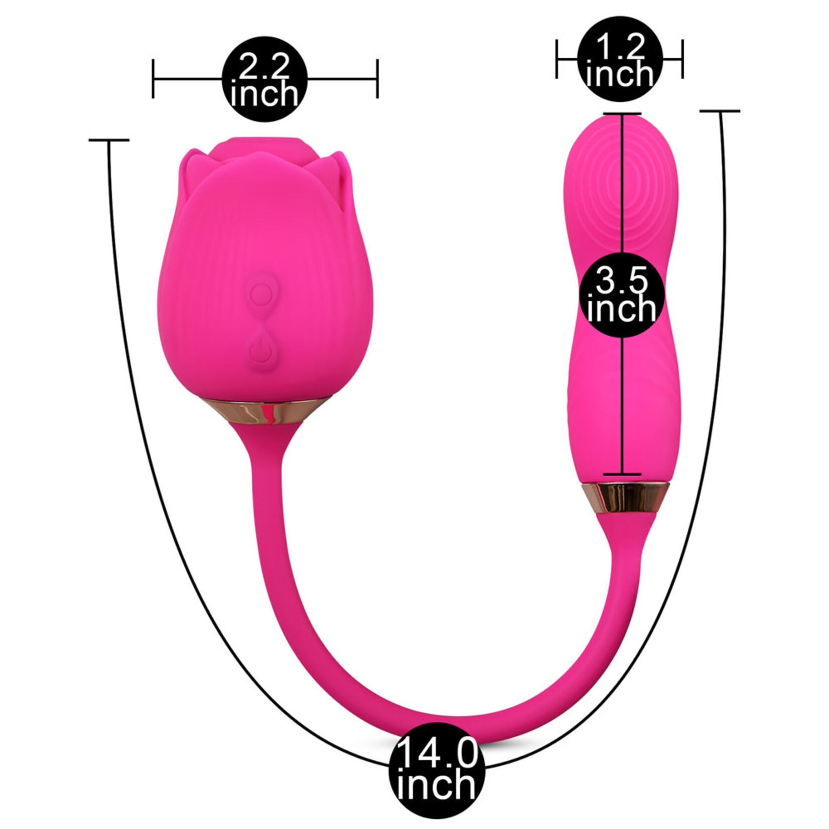 PASSION PLACE 10-SPEED PINK COLOR SILICONE CLITORAL SUCKING ROSE WITH WIGGLING VIBRATOR