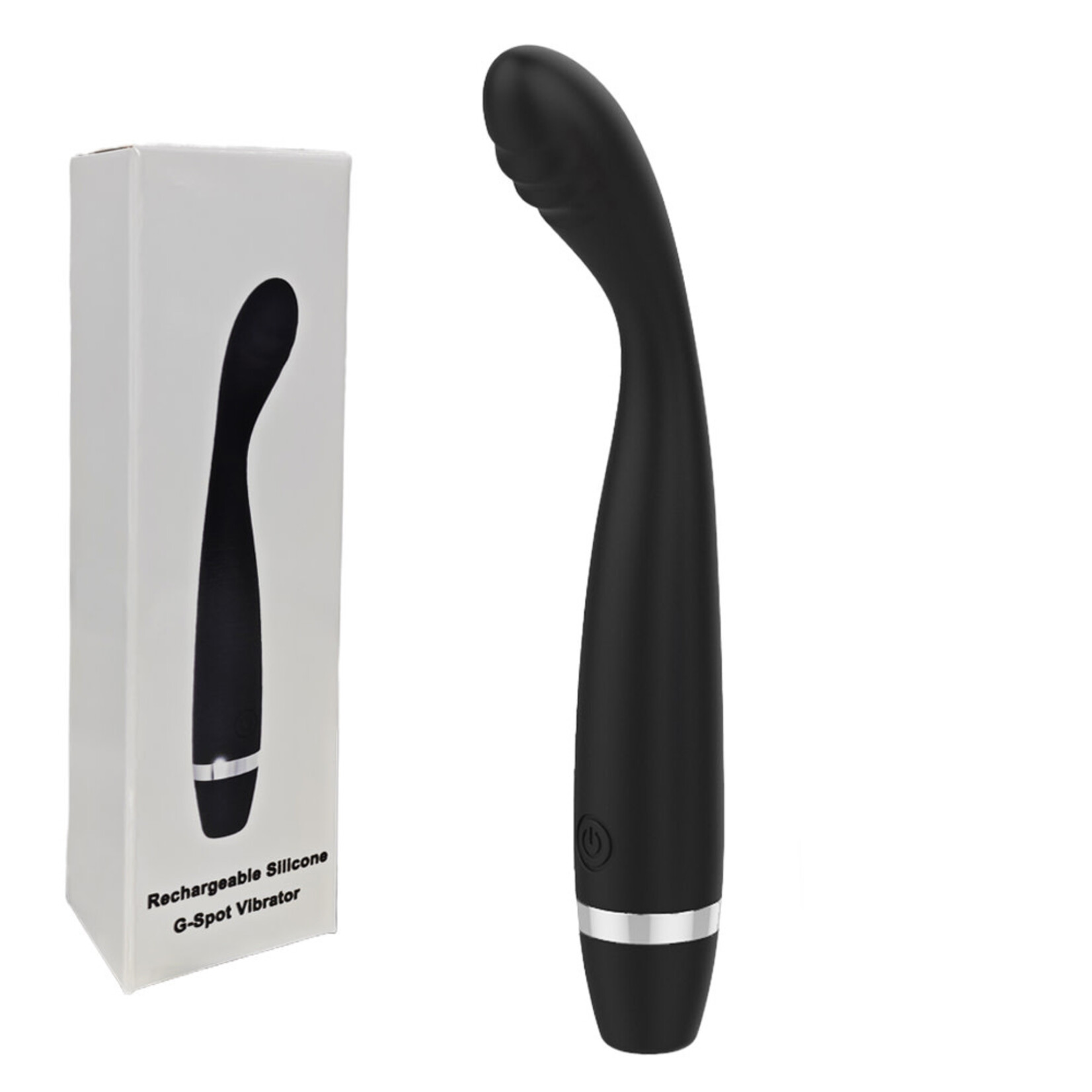 PASSION PLACE 10-MODE BLACK PLUG-IN RECHARGEABLE WATERPROOF SILICONE G-SPOT VIBRATOR