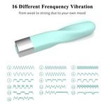 PASSION PLACE  16 MODES CYAN SPIRAL WATERPROOF RECHARGEABLE SILICONE BULLET VIBRATOR