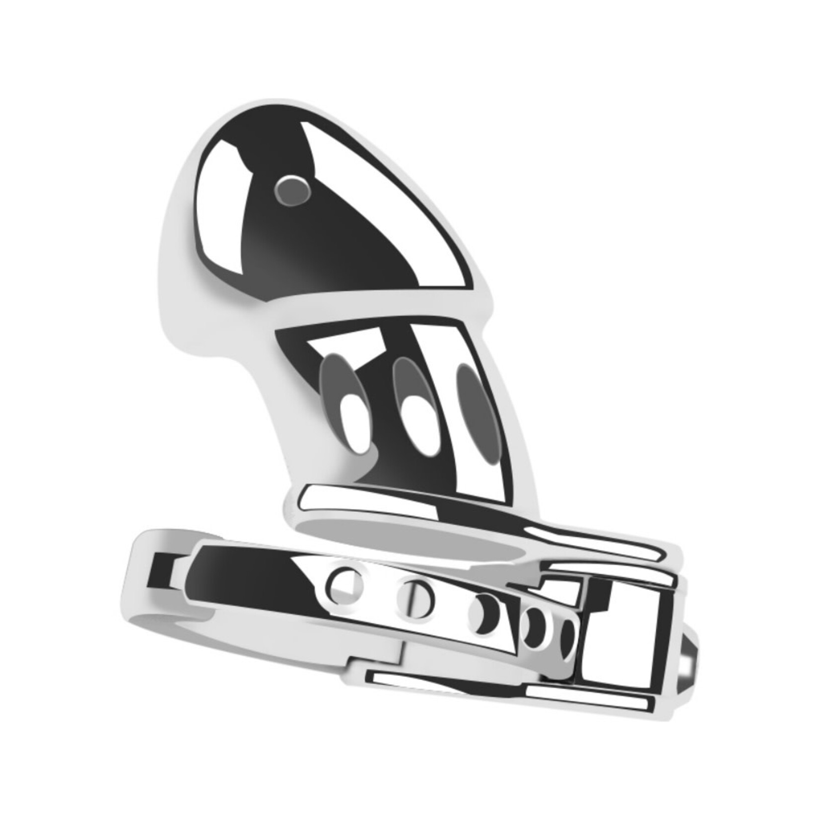 PASSION PLACE  STAINLESS STEEL CHASTITY CAGE LOCK - 4.3" SECURE MALE DEVICE WITH KEYS & STORAGE BAG