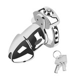 PASSION PLACE  STAINLESS STEEL CHASTITY CAGE LOCK - 4.3" SECURE MALE DEVICE WITH KEYS & STORAGE BAG