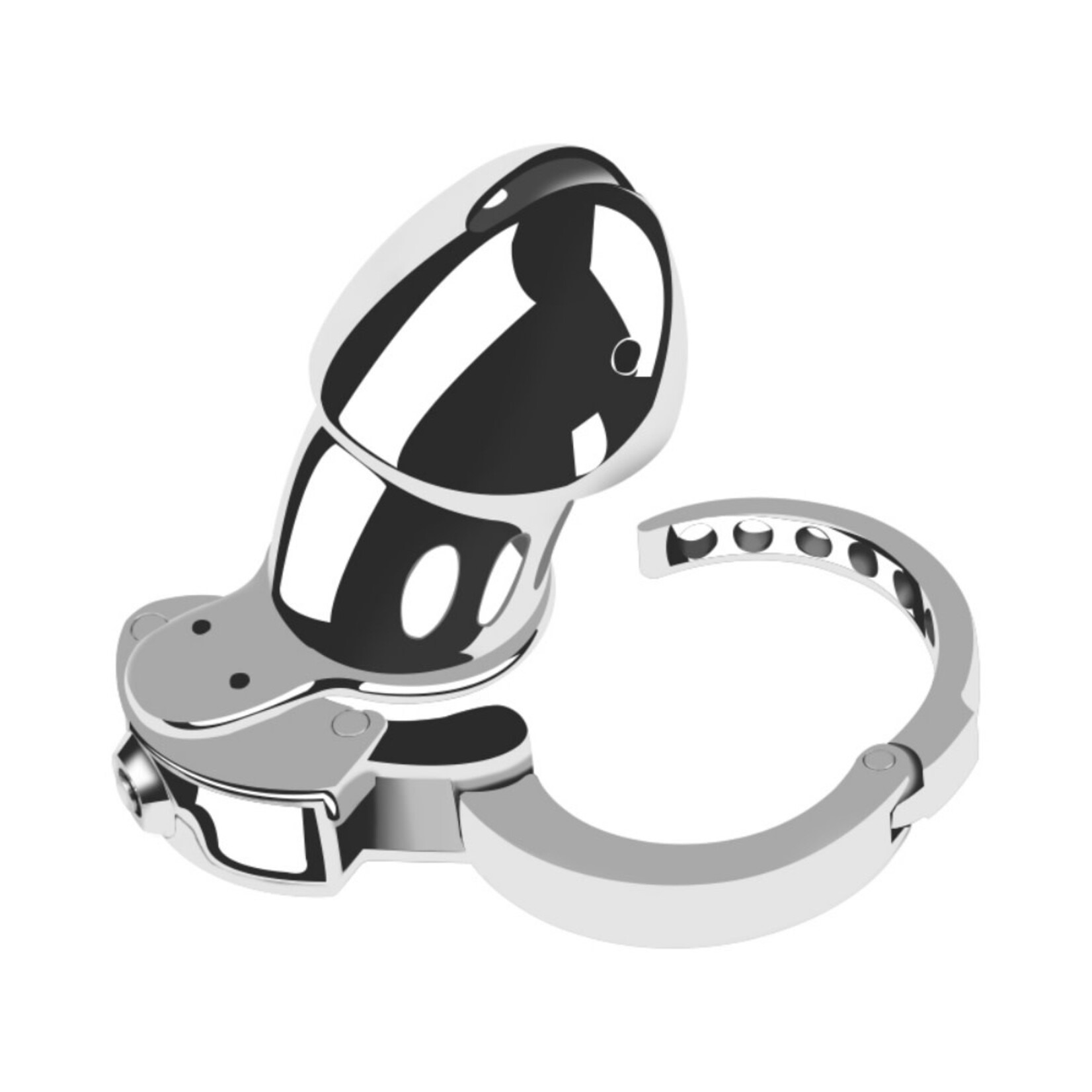 PASSION PLACE  STAINLESS STEEL CHASTITY CAGE LOCK - 4.3" SECURE MALE DEVICE WITH KEYS & STORAGE BAG