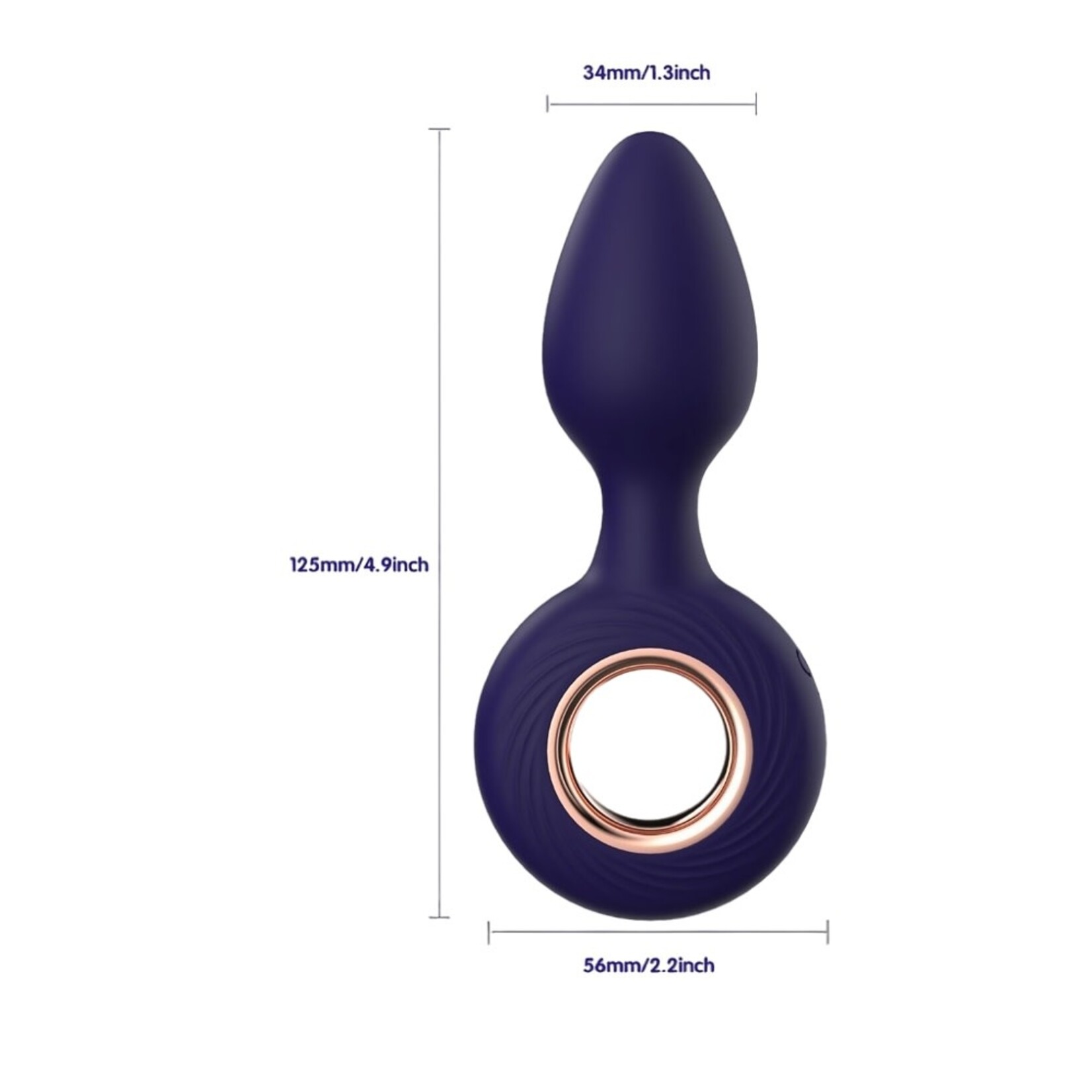 PASSION PLACE  12-MODE RECHARGEABLE VIBRATING DARK PURPLE SILICONE BUTT PLUG