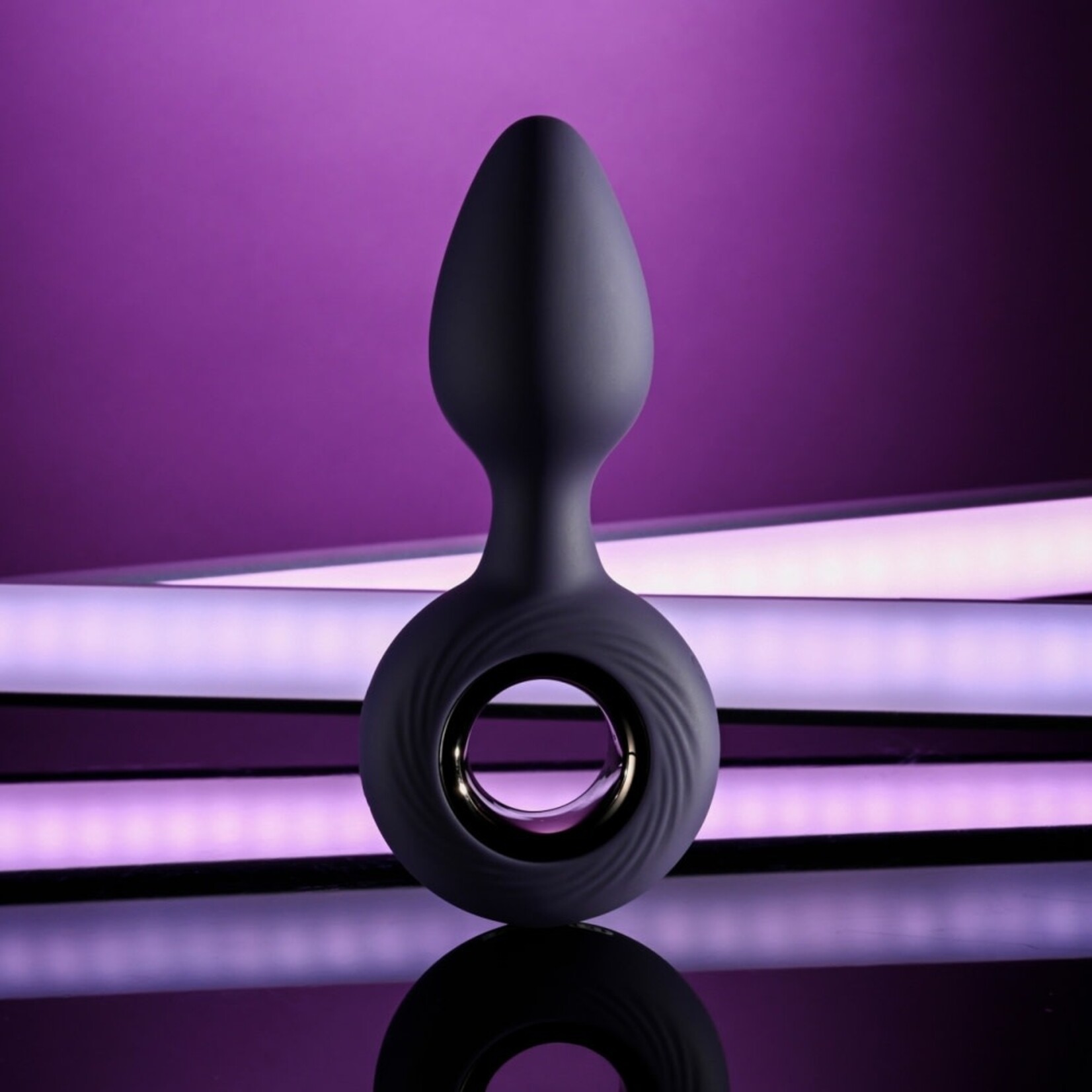 PASSION PLACE  12-MODE RECHARGEABLE VIBRATING DARK PURPLE SILICONE BUTT PLUG