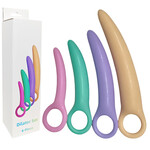 PASSION PLACE 4-PIECE COLORFUL TPR VAGINAL DILATOR SET WITH FINGER LOOPS - PROGRESSIVE PELVIC FLOOR THERAPY TOOLS
