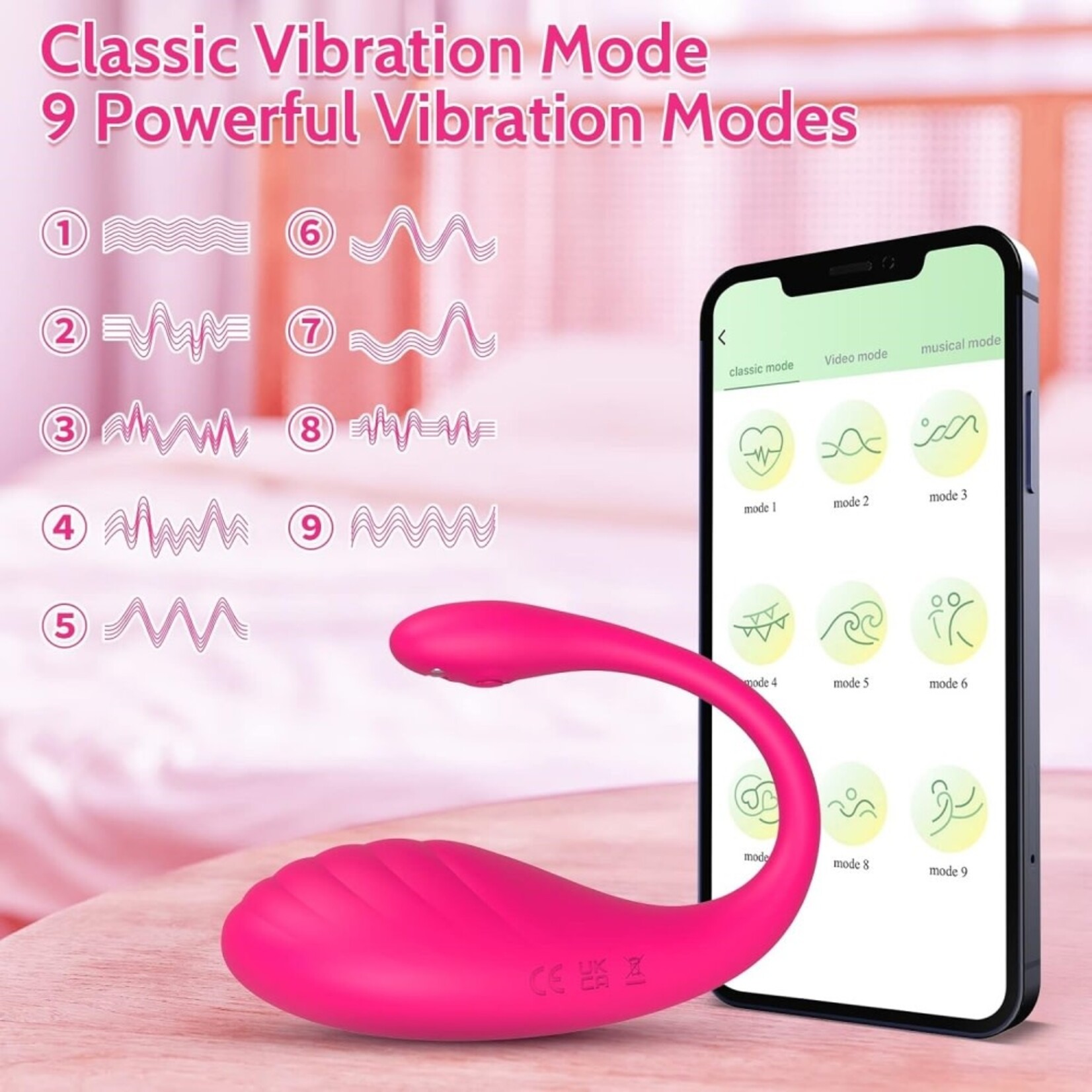 PASSION PLACE 9-SPEED MAGENTA APP-CONTROLLED RECHARGEABLE SILICONE VIBRATOR
