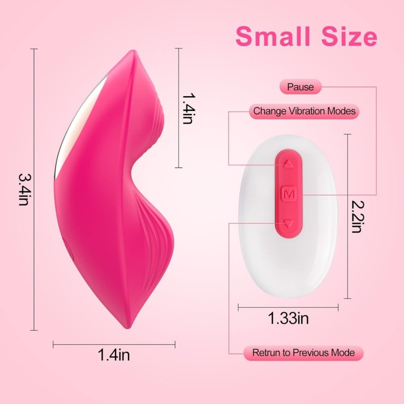 PASSION PLACE 9-SPEED MAGENTA APP-CONTROLLED AND REMOTE-CONTROLLED RECHARGEABLE SILICONE WEARABLE PANTY CLITORAL VIBRATOR