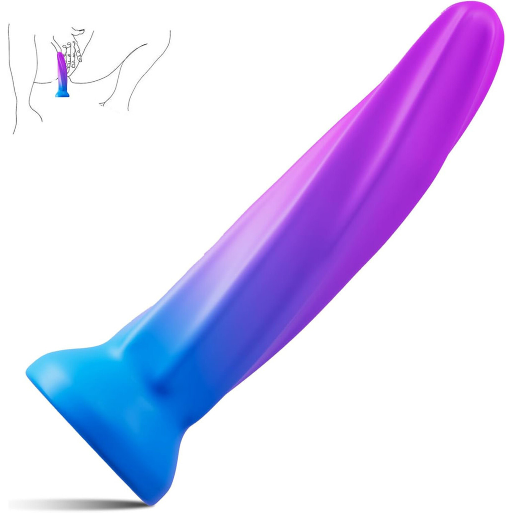 PASSION PLACE  6.30'' PURPLE + BLUE GRADIENT SILICONE DILDO