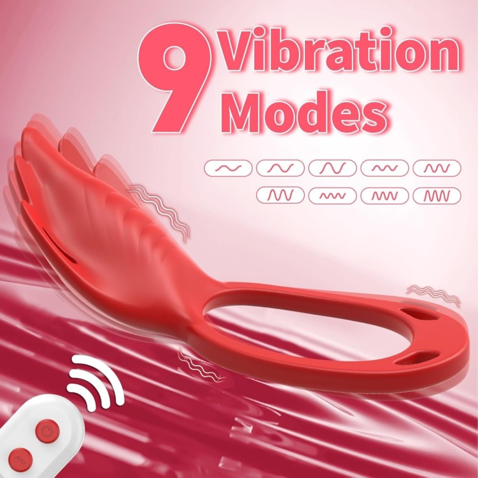 PASSION PLACE 9-MODE APP-CONTROLLED RED SILICONE RECHARGEABLE WEARABLE PANTY VIBRATOR