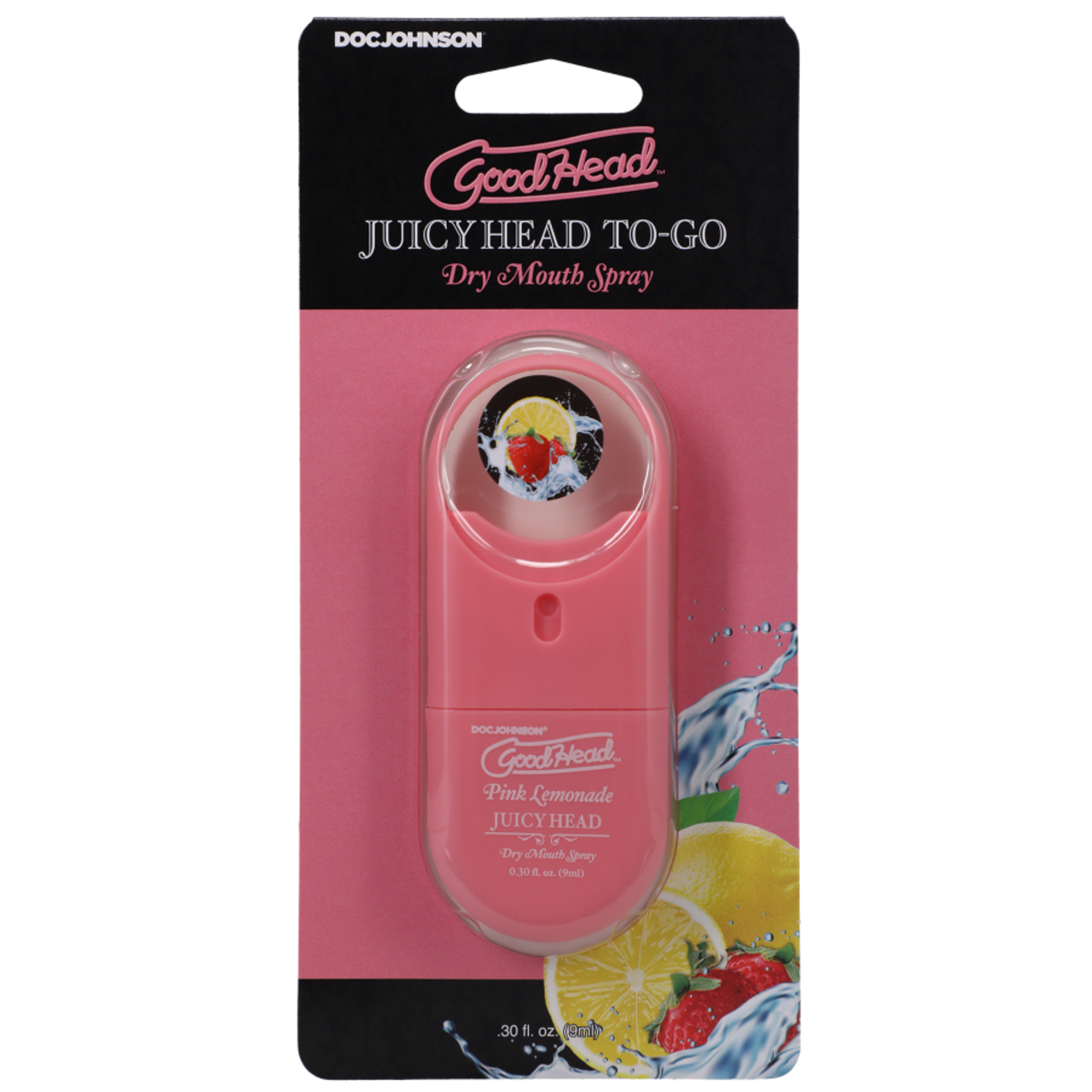 DOC JOHNSON GOODHEAD JUICY HEAD DRY MOUTH SPRAY TO-GO PINK LEMONADE .30 FL.OZ.