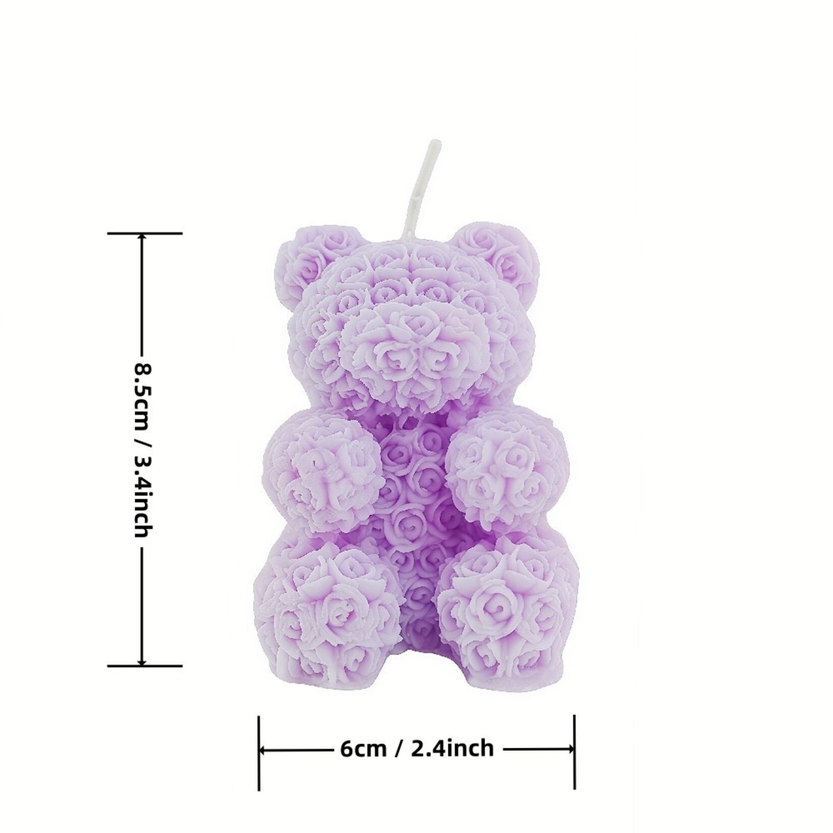 PASSION PLACE SKIN-SAFE PURPLE BEAR-SHAPED WAX SCENTED CANDLE