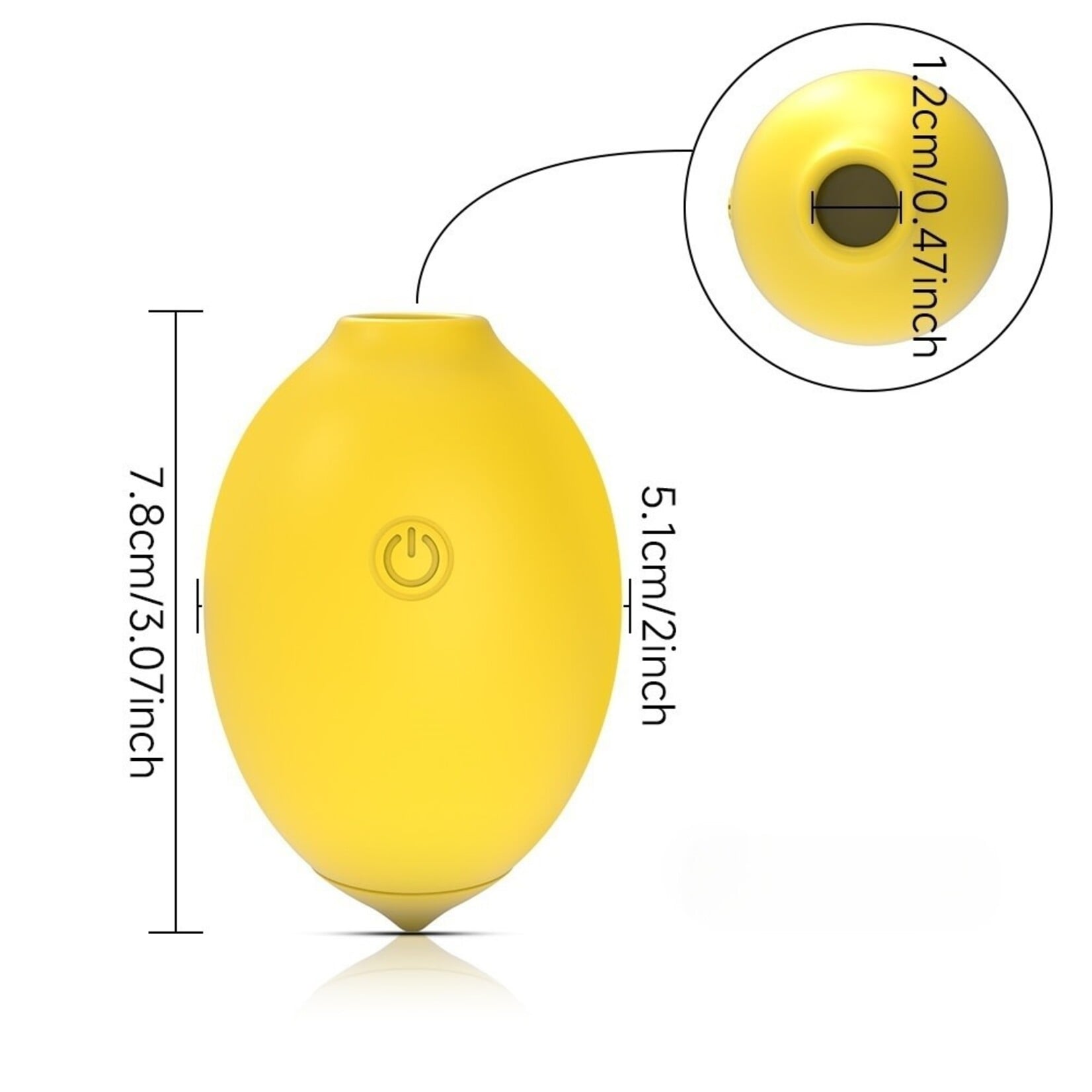 PASSION PLACE 10-SPEED RECHARGEABLE SILICONE LEMON-SHAPED VIBRATOR WITH CLITORAL SUCTION FUNCTION