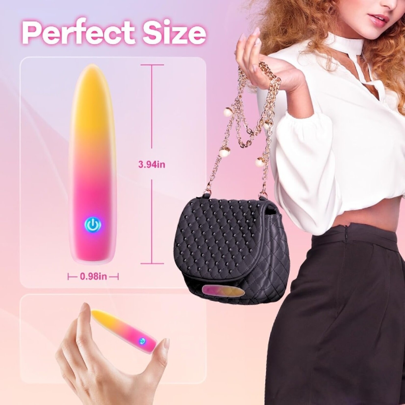 PASSION PLACE 10-SPEED MULTICOLOR RECHARGEABLE SILICONE BULLET VIBRATOR WITH USB MAGNETIC CHARGING