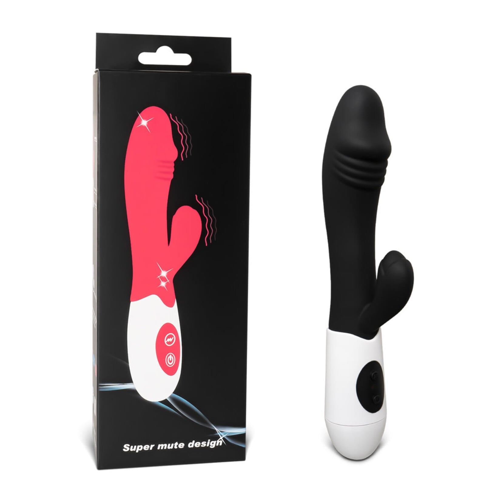 PASSION PLACE BLACK SILICONE PENIS G-SPOT VIBRATOR ( DUAL MOTORS )