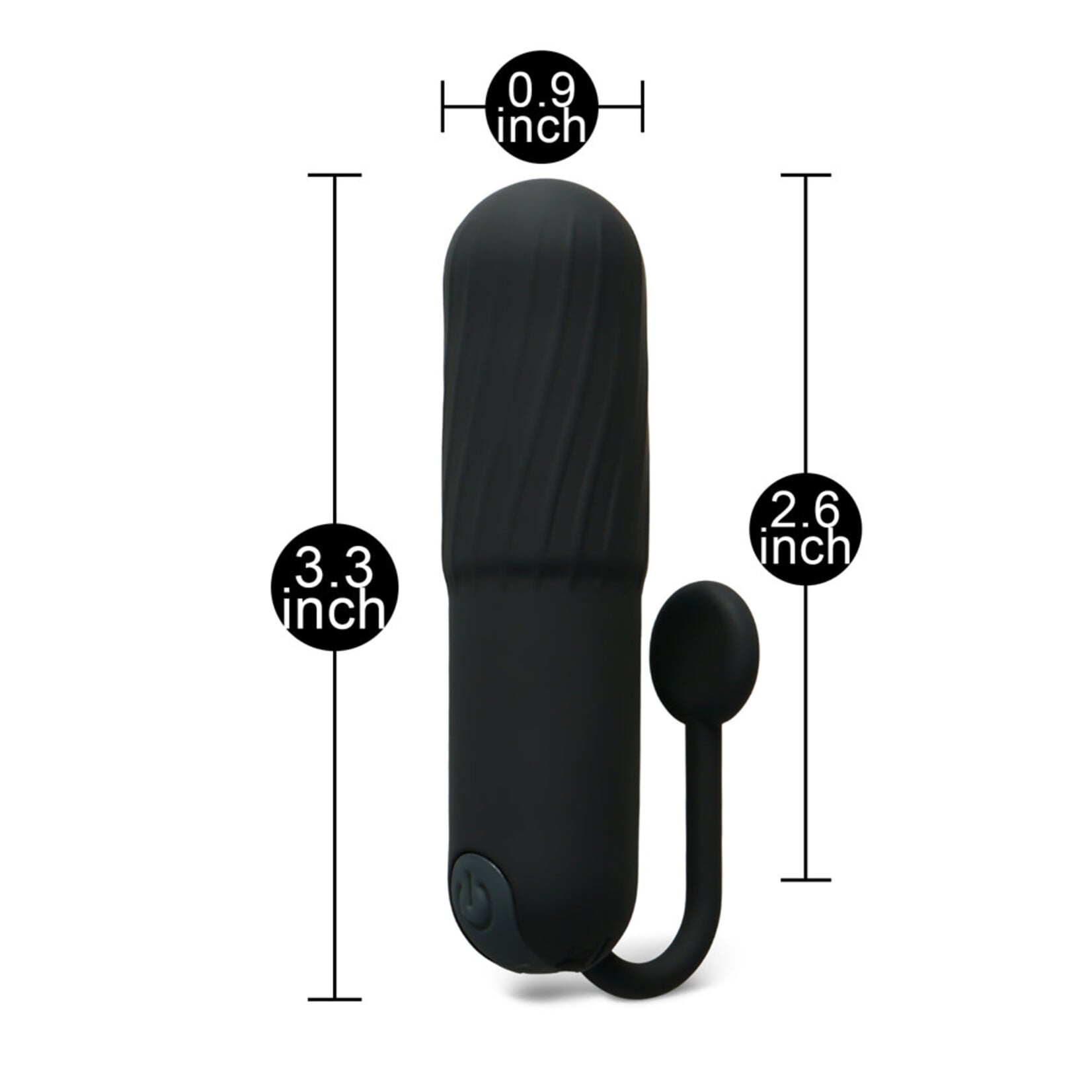 PASSION PLACE BLACK 10-SPEED RECHARGEABLE VIBRATING BULLET WITH SILICONE GRIP HANDLE