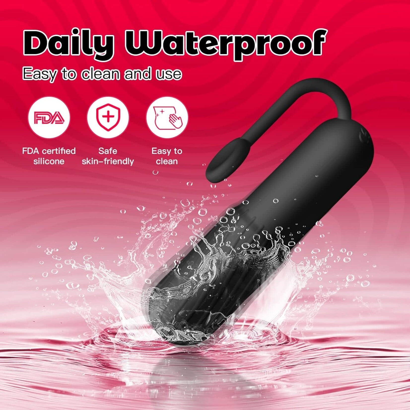 PASSION PLACE BLACK 10-SPEED RECHARGEABLE VIBRATING BULLET WITH SILICONE GRIP HANDLE