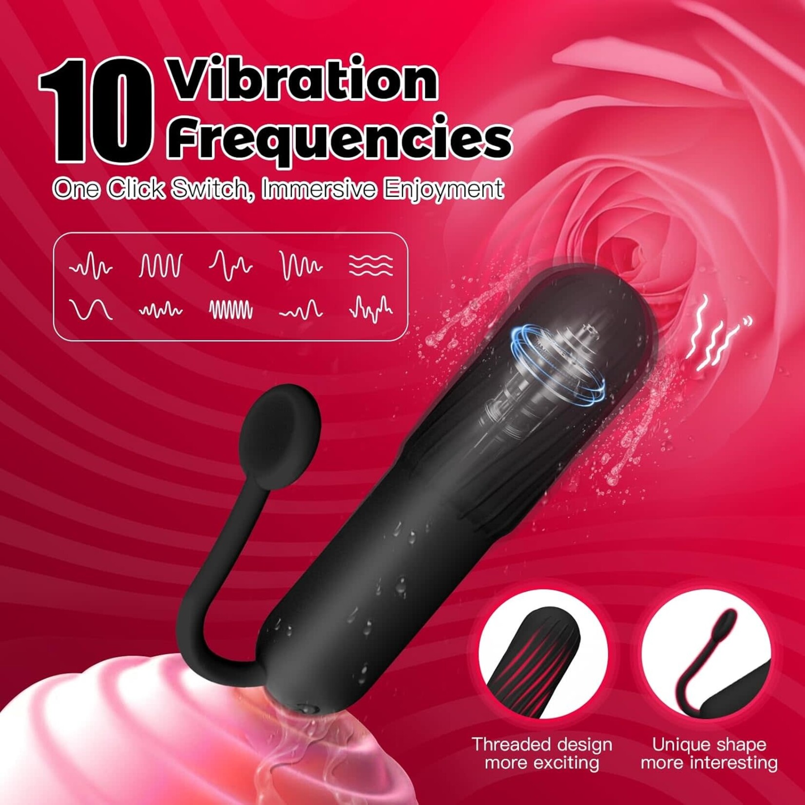 PASSION PLACE MAGENTA 10-SPEED RECHARGEABLE VIBRATING BULLET WITH SILICONE GRIP HANDLE