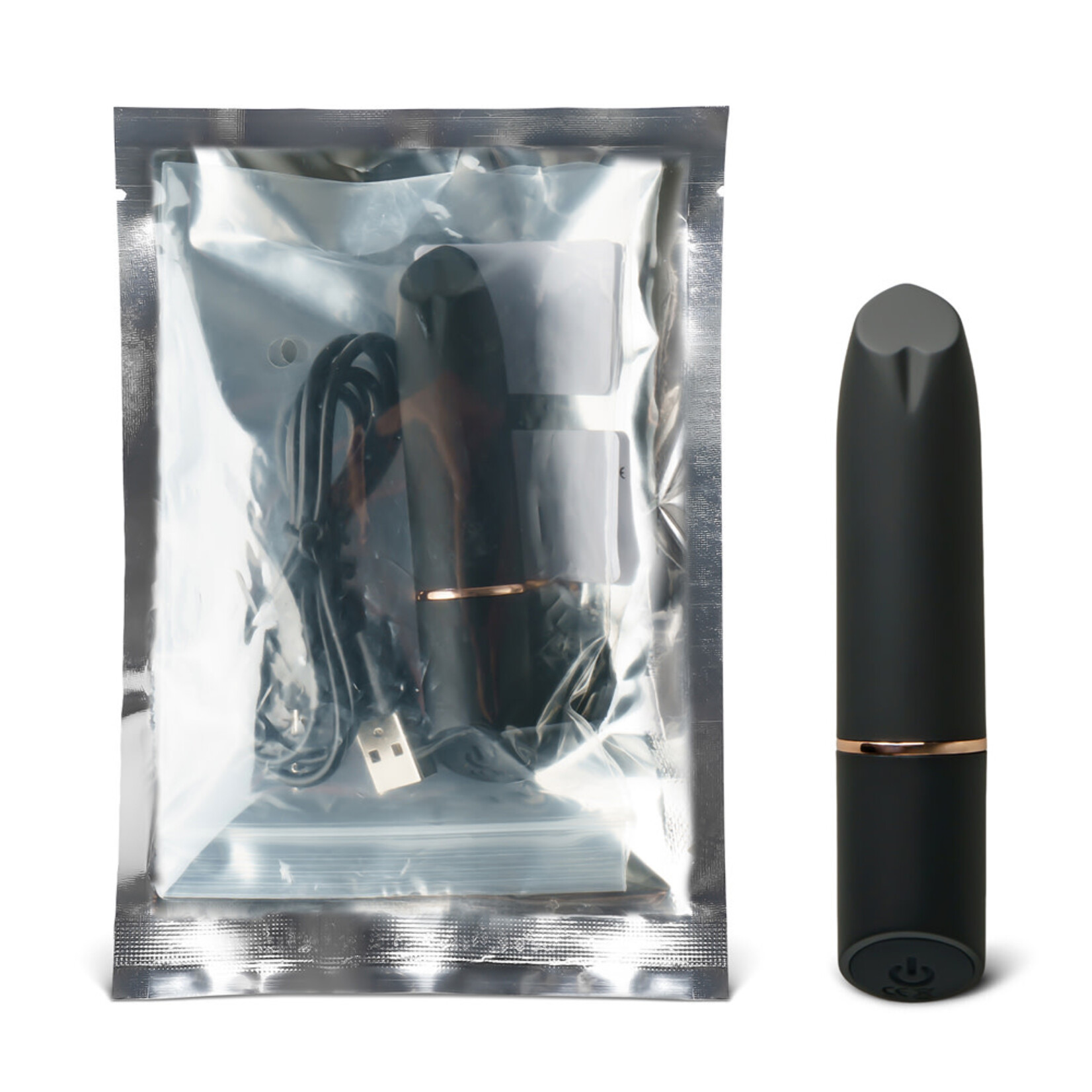 PASSION PLACE BLACK 10-SPEED RECHARGEABLE 9 CM VIBRATING BULLET