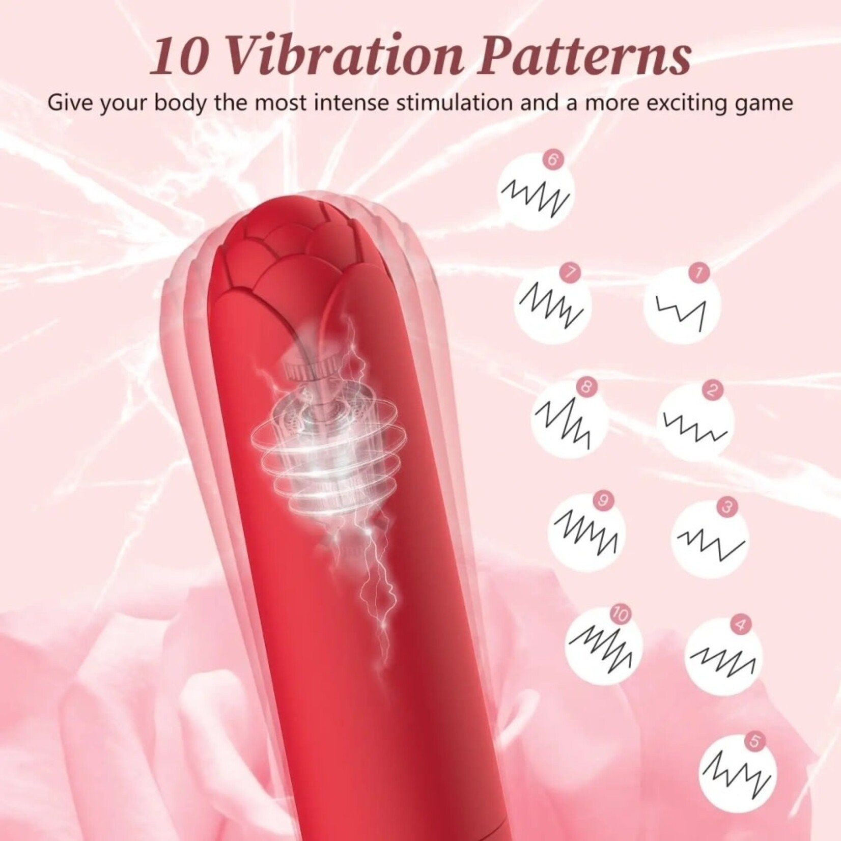 PASSION PLACE 3.35" RED 10-SPEED RECHARGEABLE VIBRATING BULLET