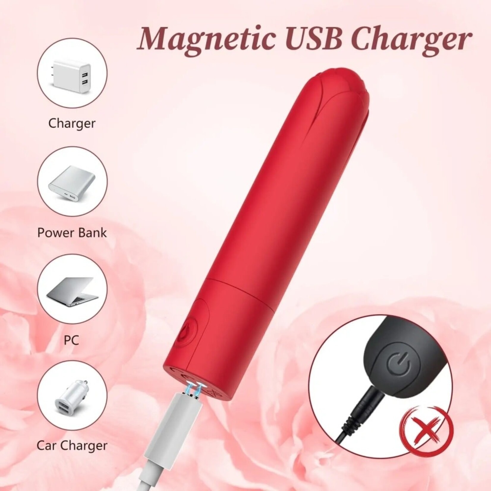 PASSION PLACE 3.35" RED 10-SPEED RECHARGEABLE VIBRATING BULLET