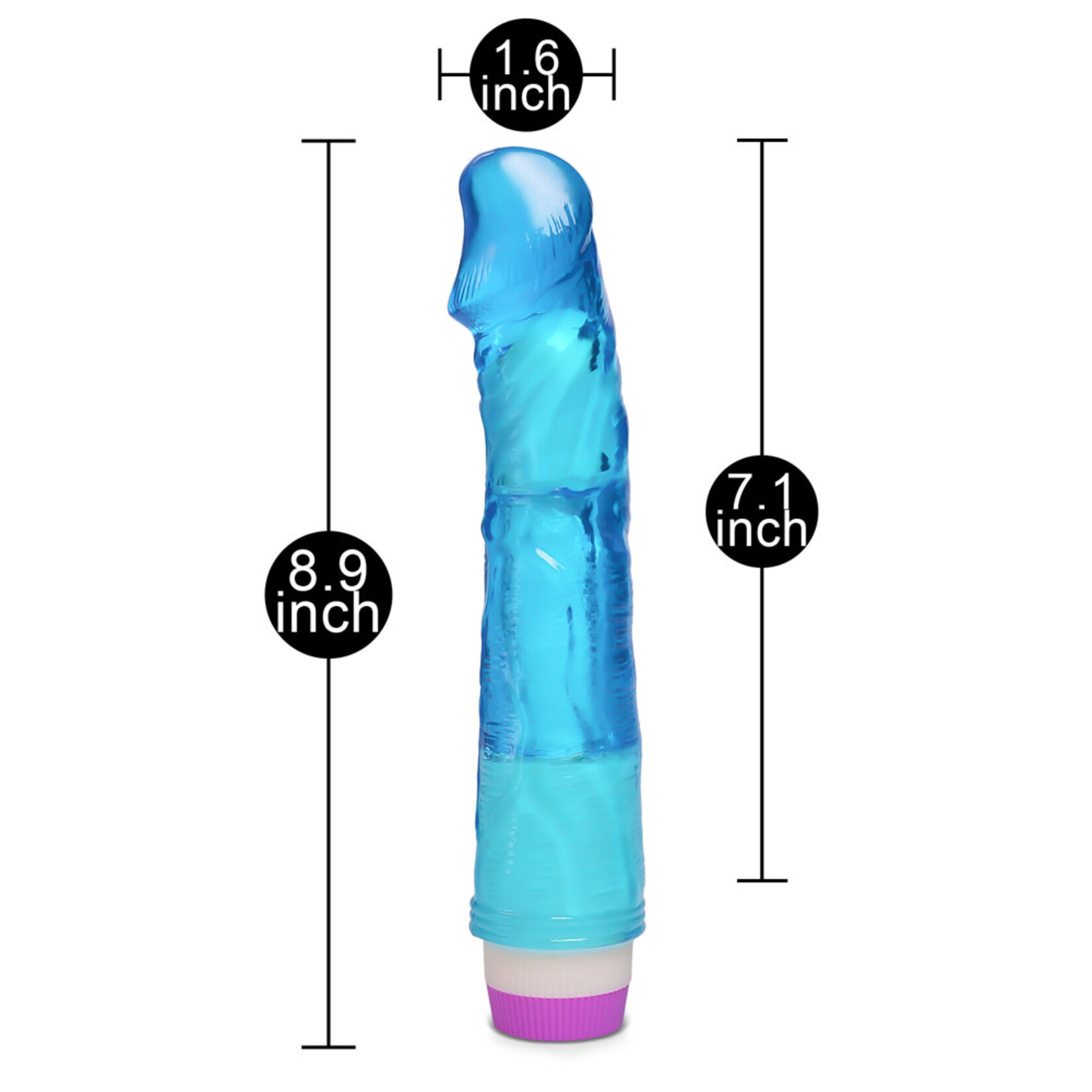 PASSION PLACE CLEAR BLUE FLEXIBLE BASIC REALISTIC VIBRATOR