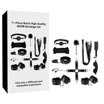 PASSION PLACE 11-PIECE BLACK HIGH QUALITY BDSM BONDAGE SET