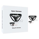 PASSION PLACE ADJUSTABLE BLACK PU STRAP-ON HARNESS WITH 2-SIZE METAL O-RINGS