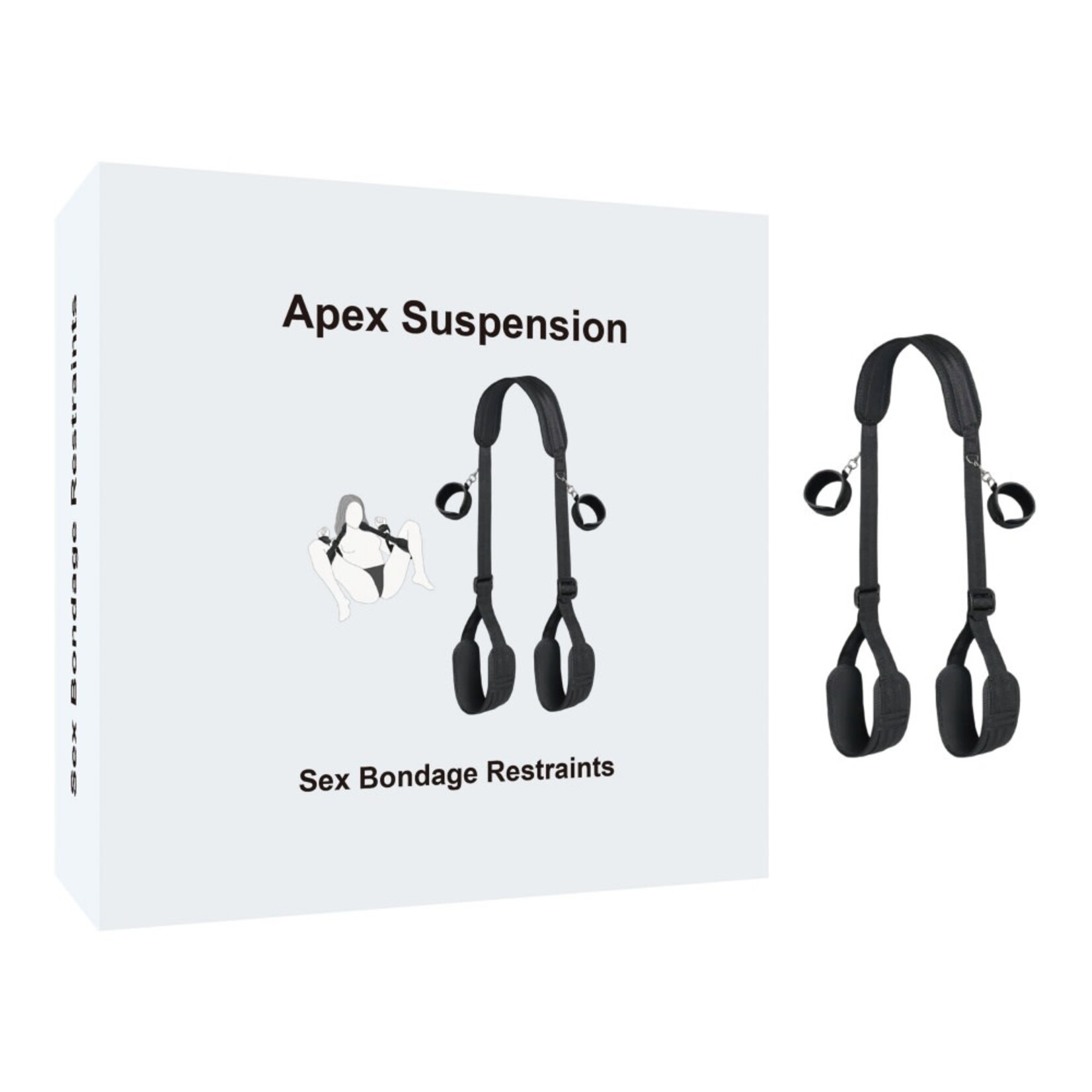 PASSION PLACE BLACK BED RESTRAINTS SET WITH HANDCUFFS
