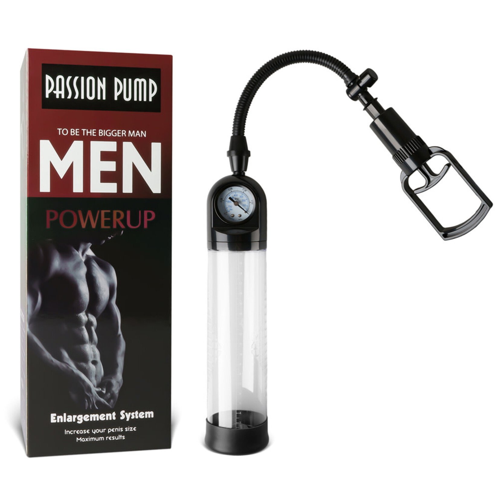 PASSION PLACE GAUGE TRIGGER CONTROLLED PENIS PUMP IN BLACK COLOR