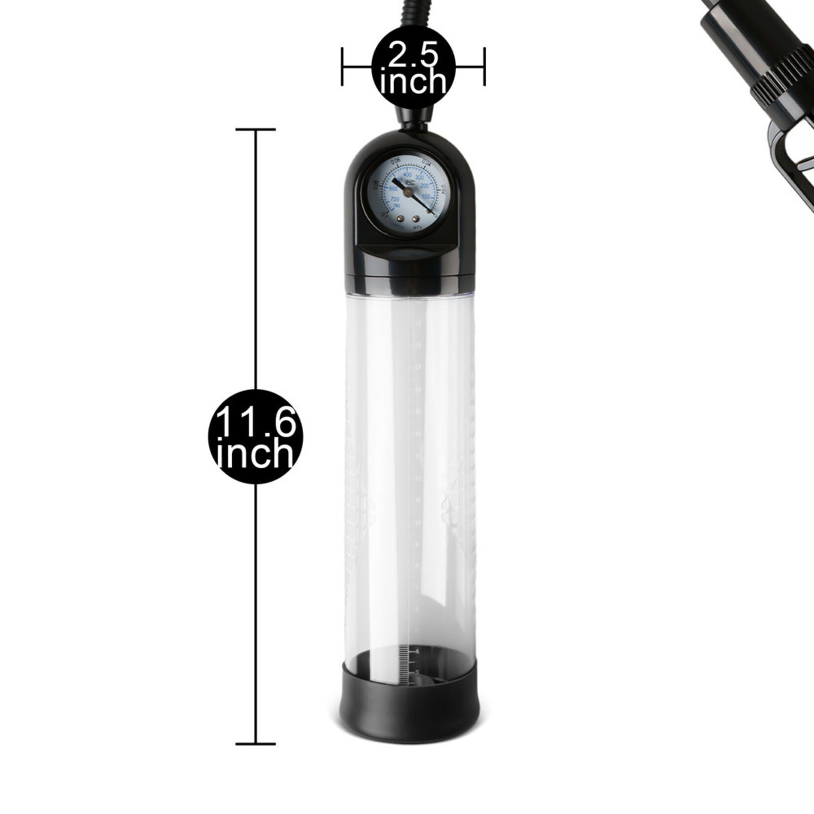 PASSION PLACE GAUGE TRIGGER CONTROLLED PENIS PUMP IN BLACK COLOR