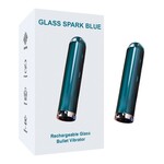 PASSION PLACE 3.55 INCH 10-MODE BLUE RECHARGEABLE WATERPROOF GLASS-STYLE BULLET VIBRATOR