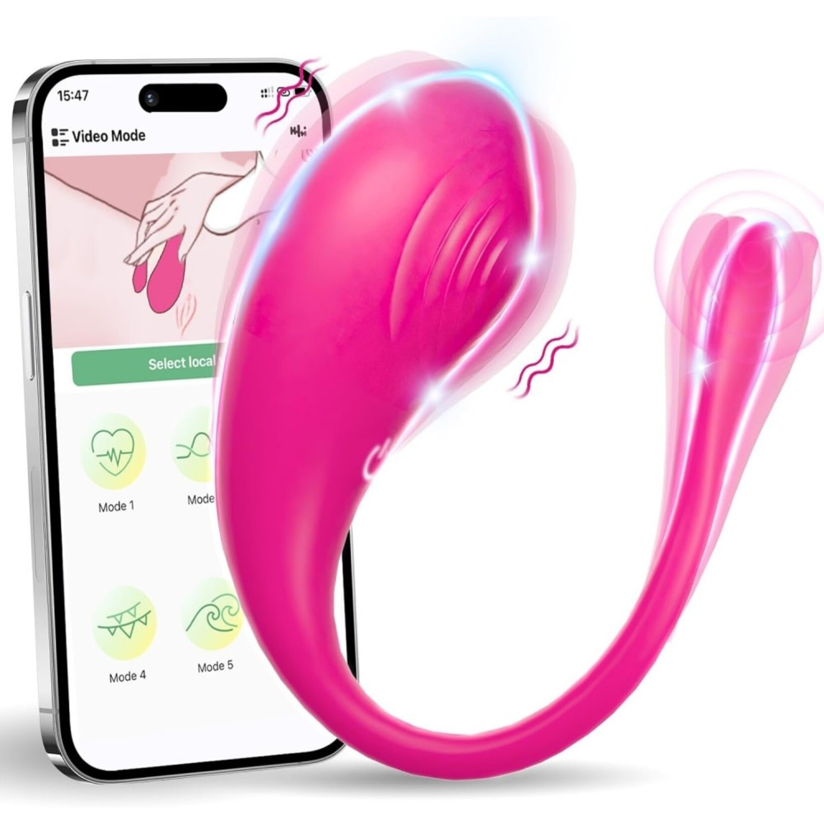 PASSION PLACE 9-SPEED MAGENTA RECHARGEABLE APP-CONTROLLED SILICONE VIBRATORS FOR WOMEN AND COUPLES