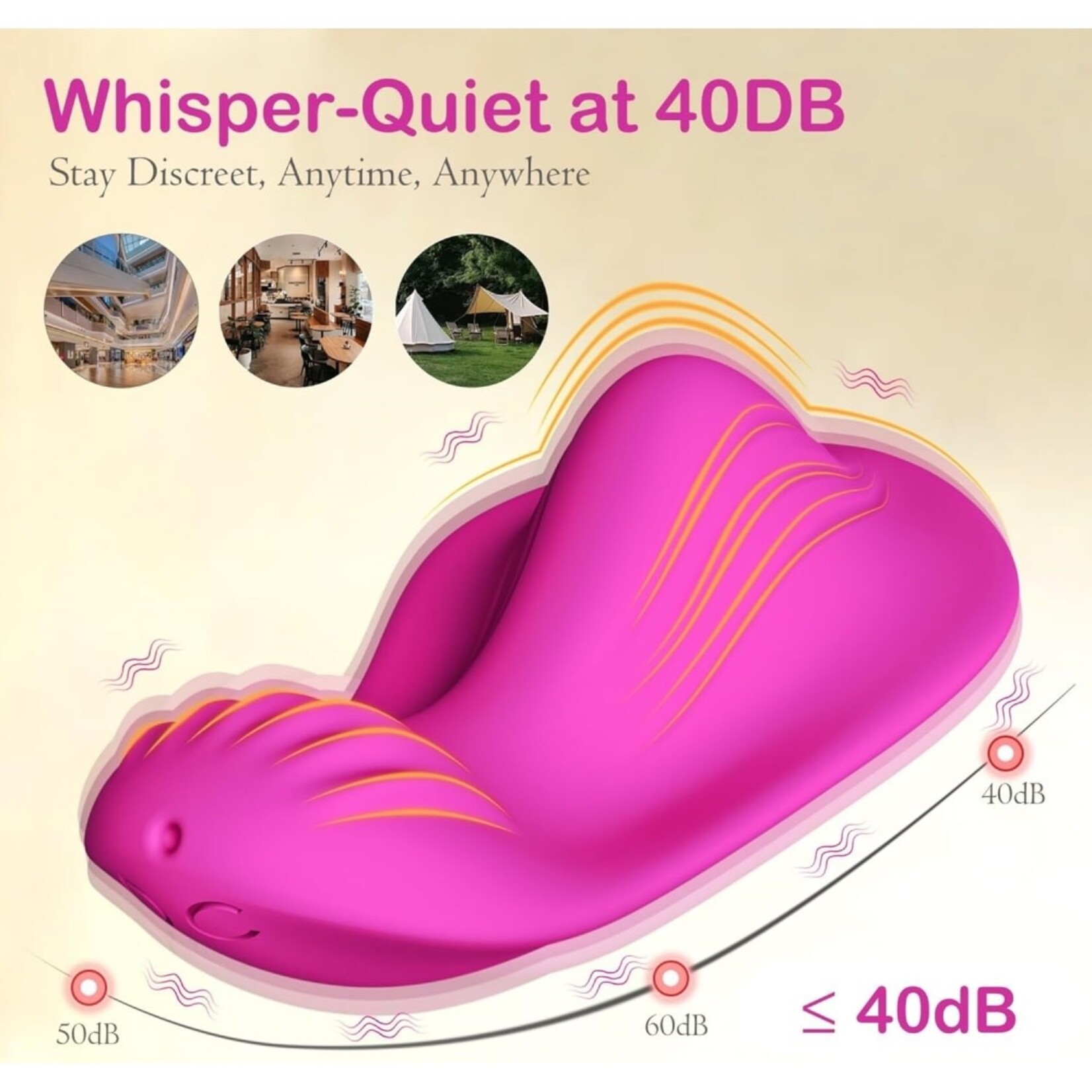 PASSION PLACE 9 MODES MAGENTA WATERPROOF RECHARGEABLE SILICONE WEARABLE PANTY VIBRATOR WITH APP CONTROL