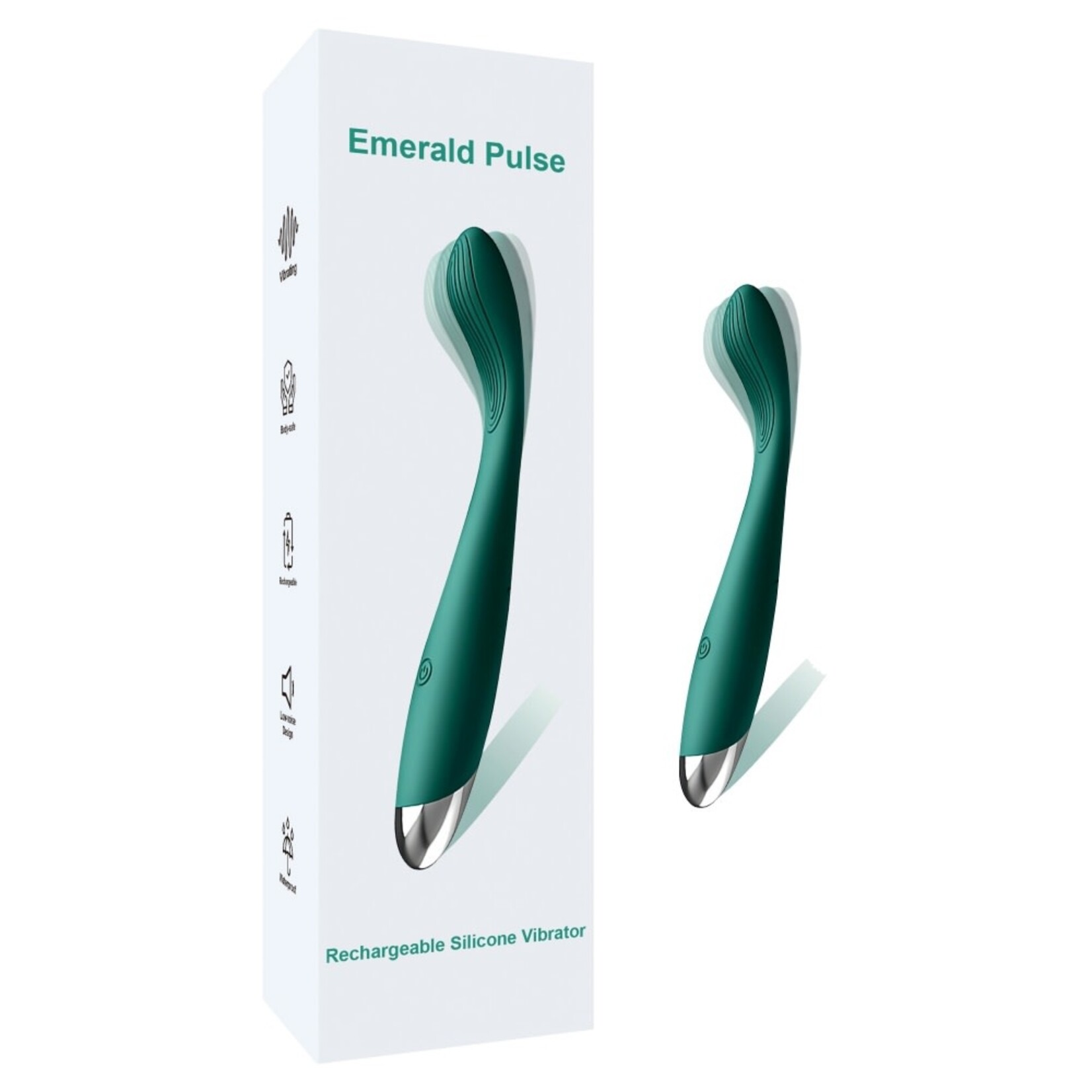 PASSION PLACE 10-SPEED GREEN RECHARGEABLE SILICONE CLITORAL G-SPORT VIBRATOR