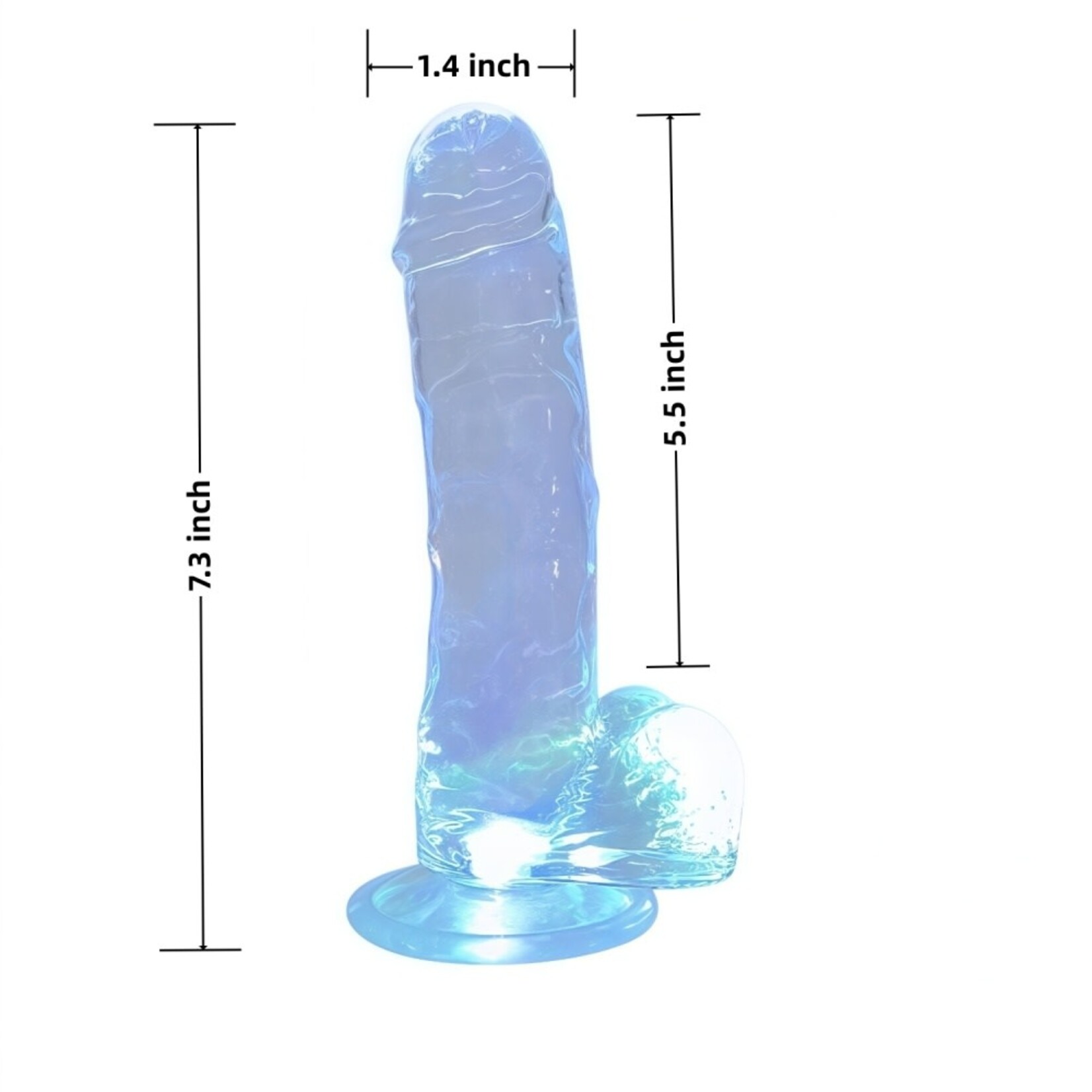 PASSION PLACE 7.29" CLEAR LIGHT-UP TPE DILDO (NO VIBRATION)