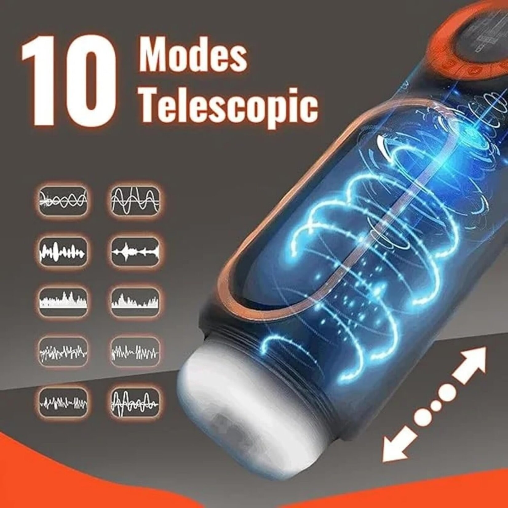 PASSION PLACE 10-SPEED SUCKING, THRUSTING & VIBRATING WATERPROOF AUTOMATIC MALE MASTURBATORS IN BLACK WITH SOUND EFFECTS