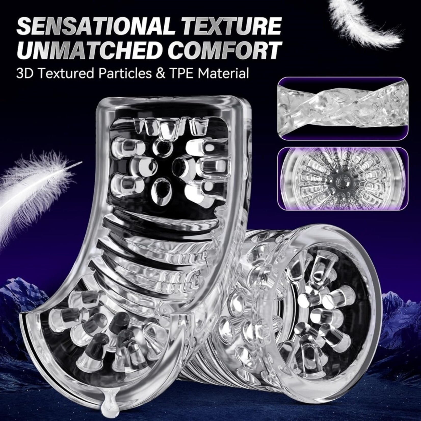 PASSION PLACE 7-SPEED BLACK RECHARGEABLE MASTURBATOR WITH THRUSTING & ROTATING FUNCTIONS