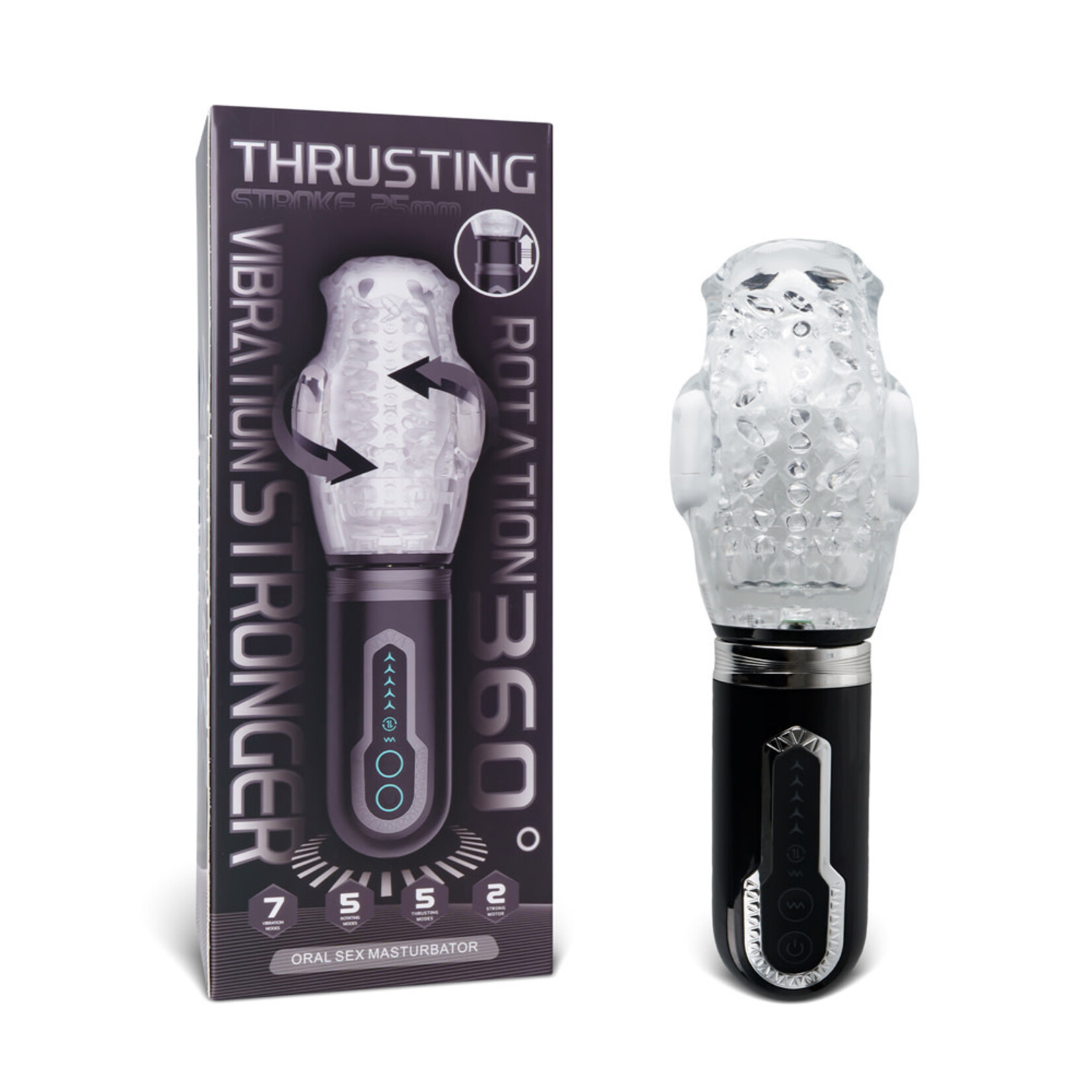 PASSION PLACE 7-SPEED MALE VIBRATING MASTURBATOR WITH ROATING AND THRUSTING FUNCTION